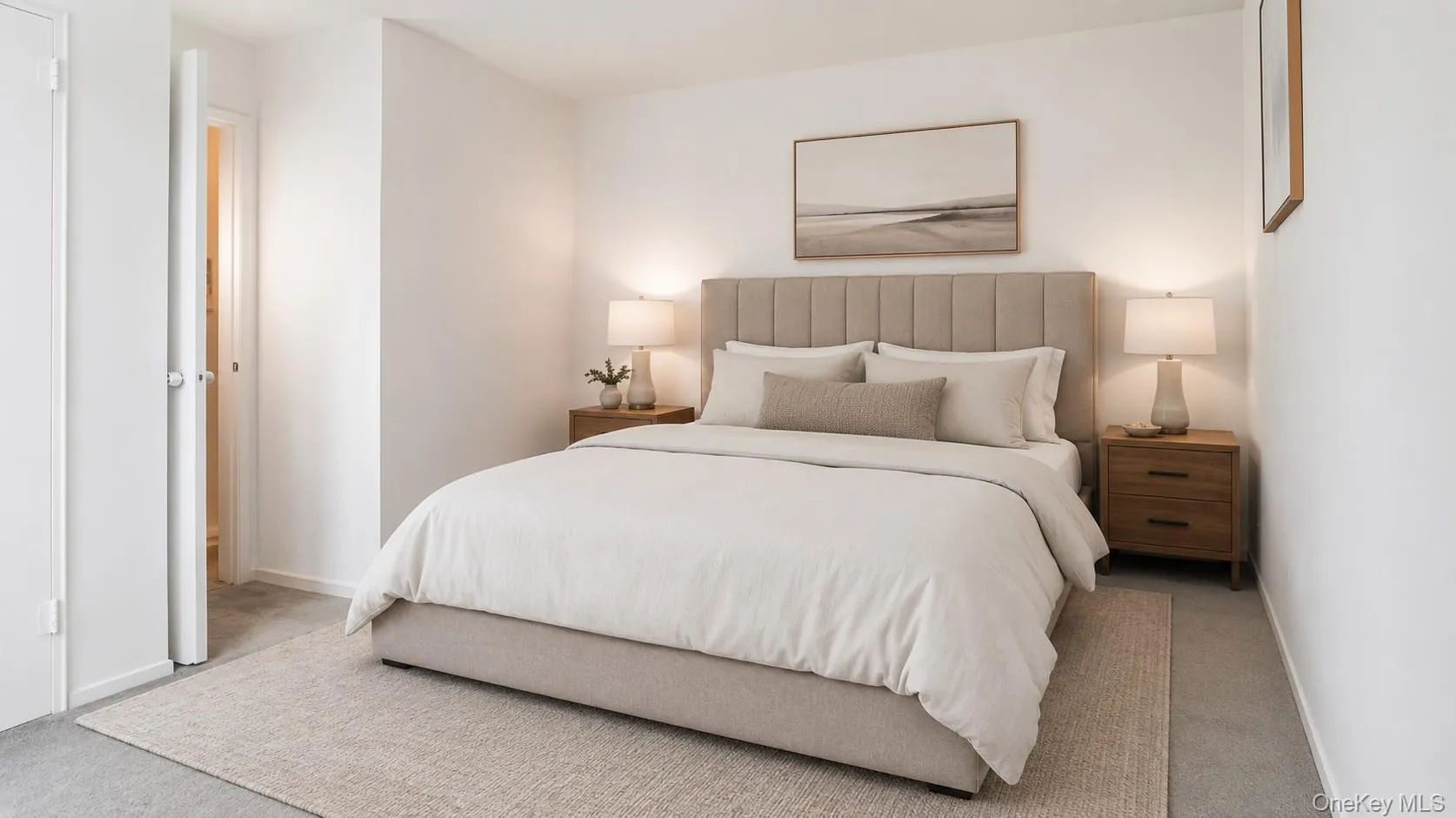 Primary bedroom with en-suite full bathroom with walk-in shower. Virtually staged Primary bedroom with en-suite full bathroom with walk-in shower. Virtually staged