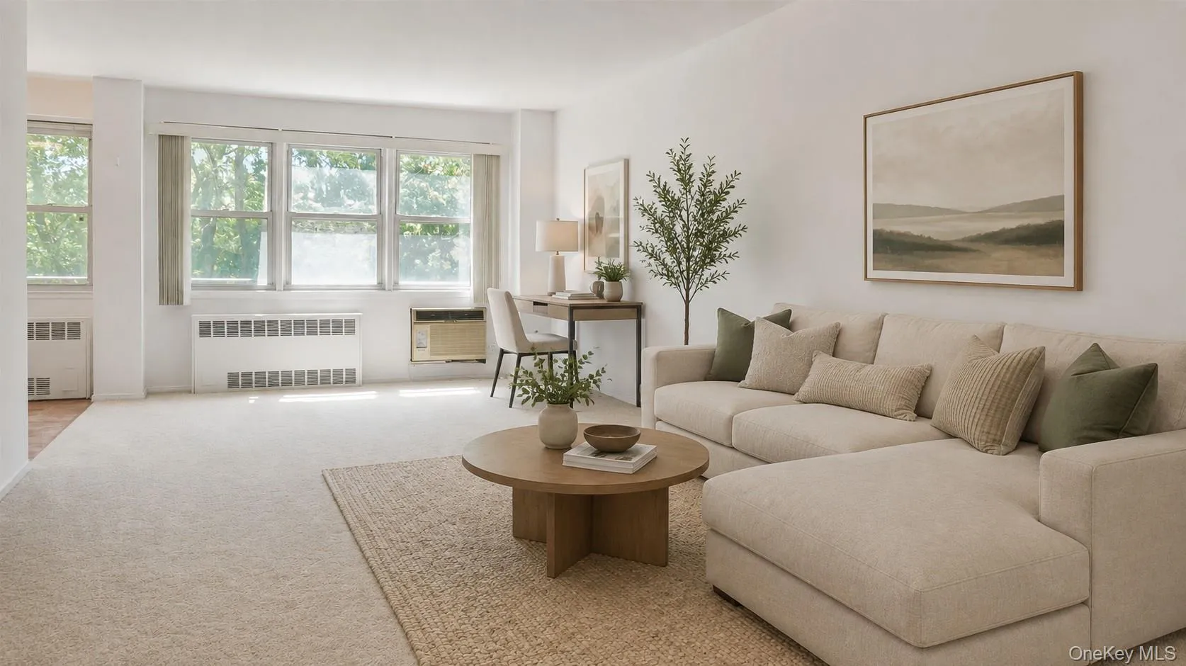 Spacious living room with plenty of room for a home office. Virtually staged. Spacious living room with plenty of room for a home office. Virtually staged.