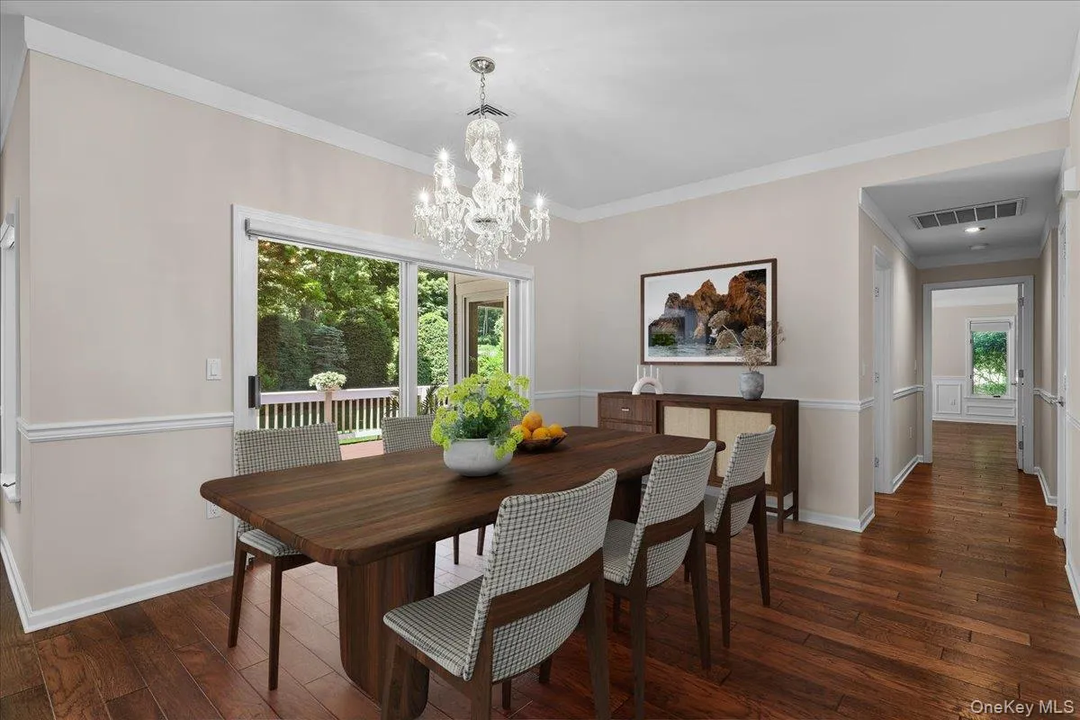 Virtually-staged Dining Room w/Sliders to Deck Virtually-staged Dining Room w/Sliders to Deck