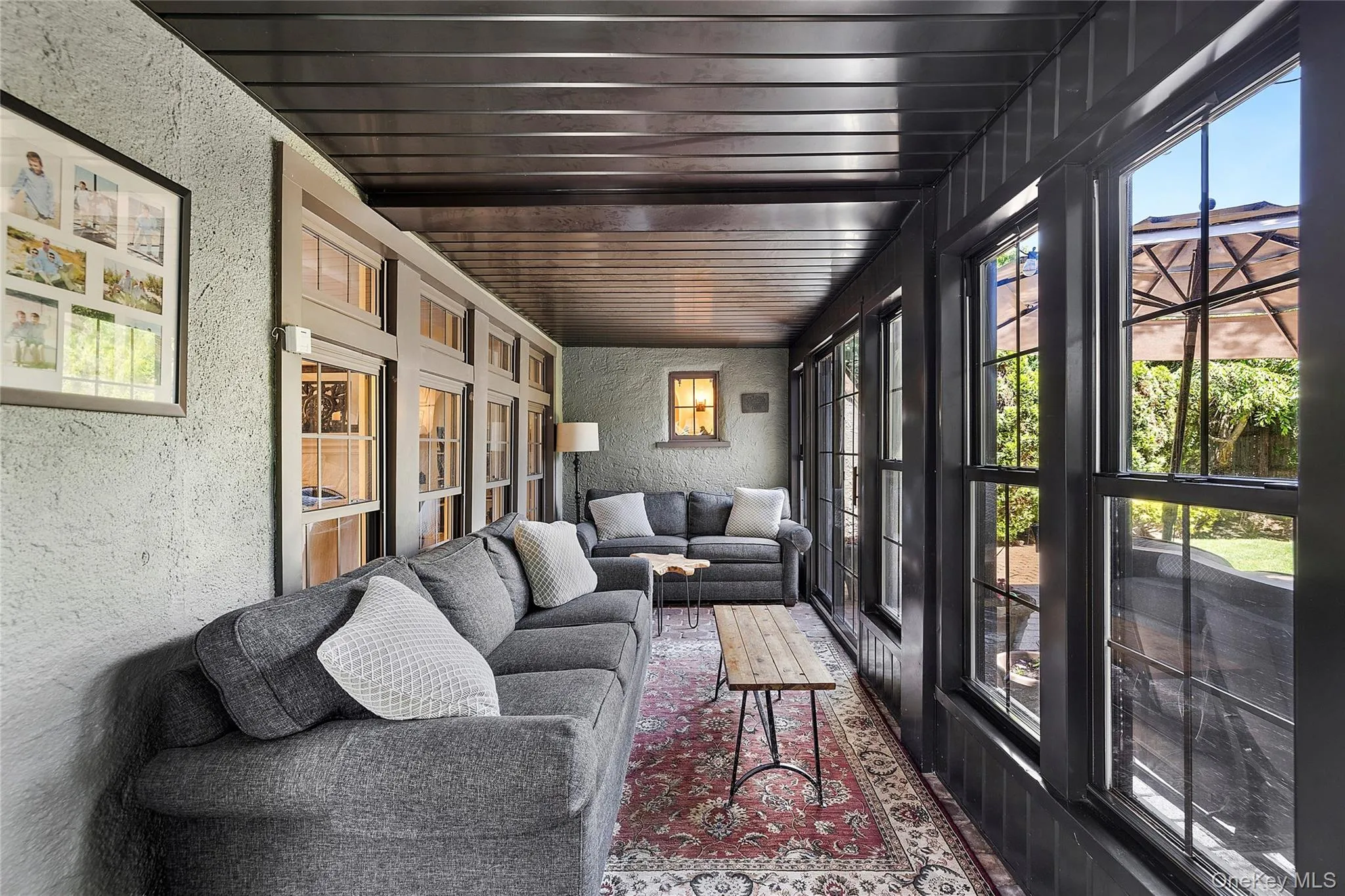 Window enclosed Den/Sunroom access to the Backyard. All season. Window enclosed Den/Sunroom access to the Backyard. All season.