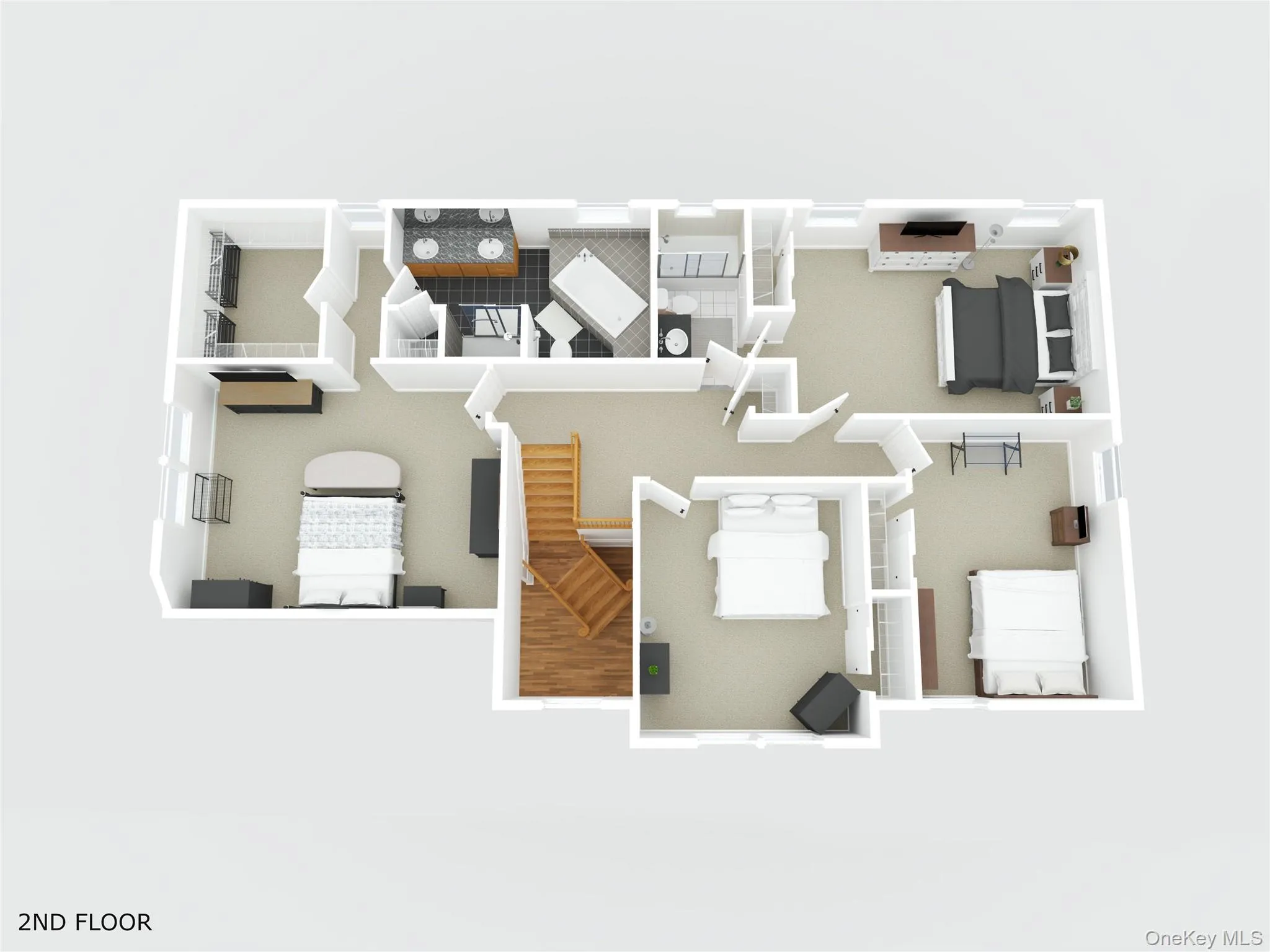 3-D Floor Plan-3rd Floor Bedrooms 3-D Floor Plan-3rd Floor Bedrooms