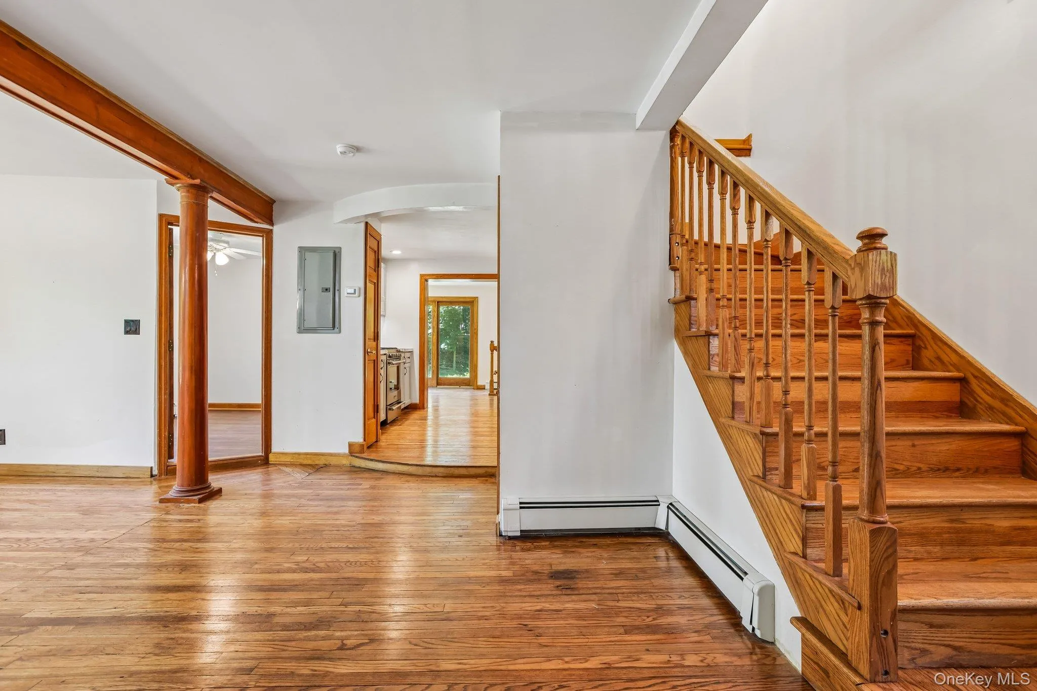 Stairs off of dining room to the upstairs Stairs off of dining room to the upstairs