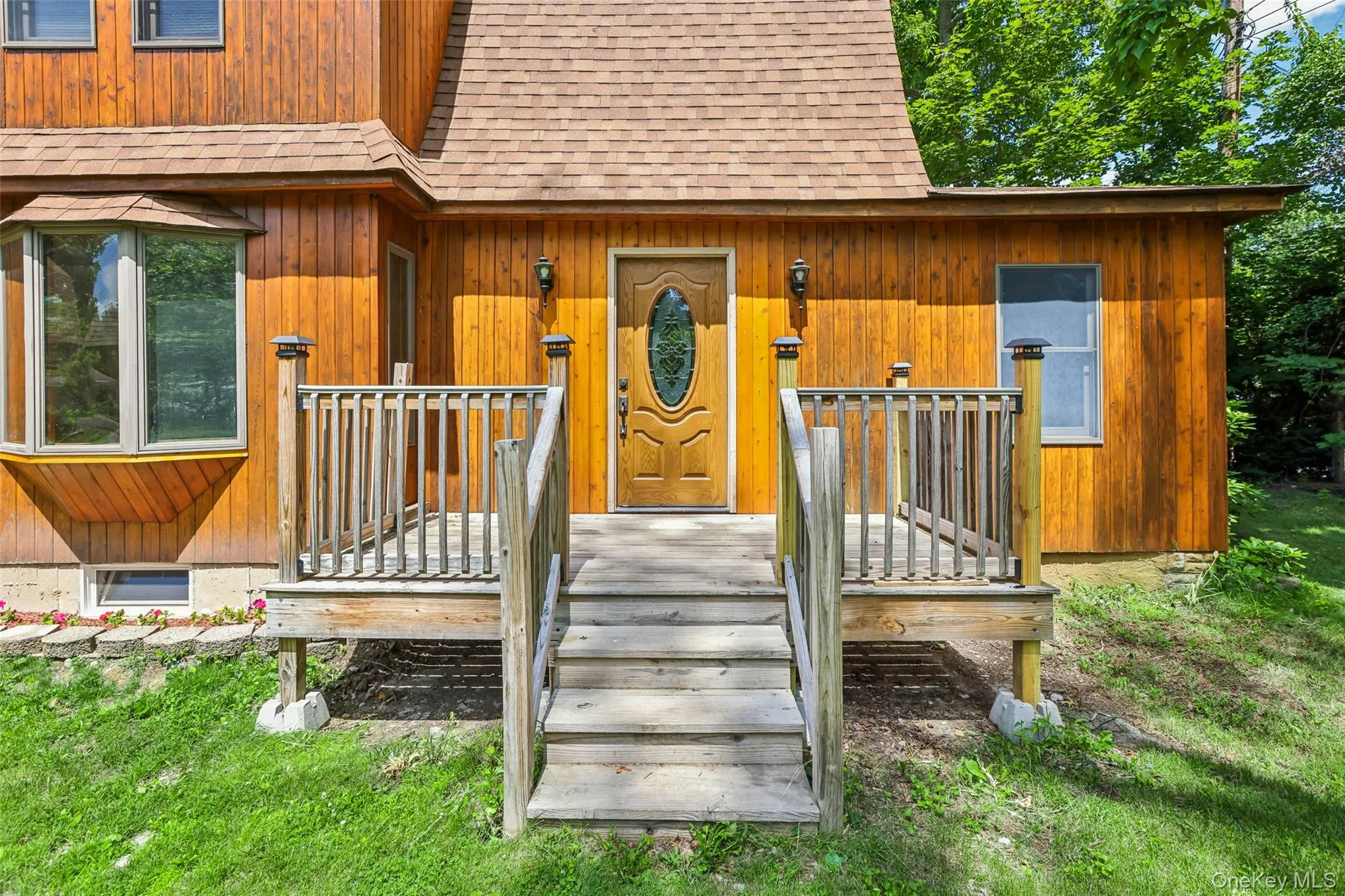 Front door and front deck Front door and front deck