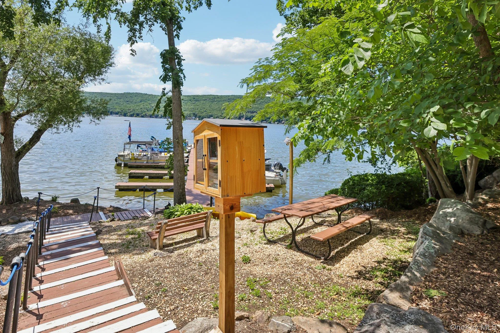 Forest Park Association private boat docks and Little Free Library box Forest Park Association private boat docks and Little Free Library box