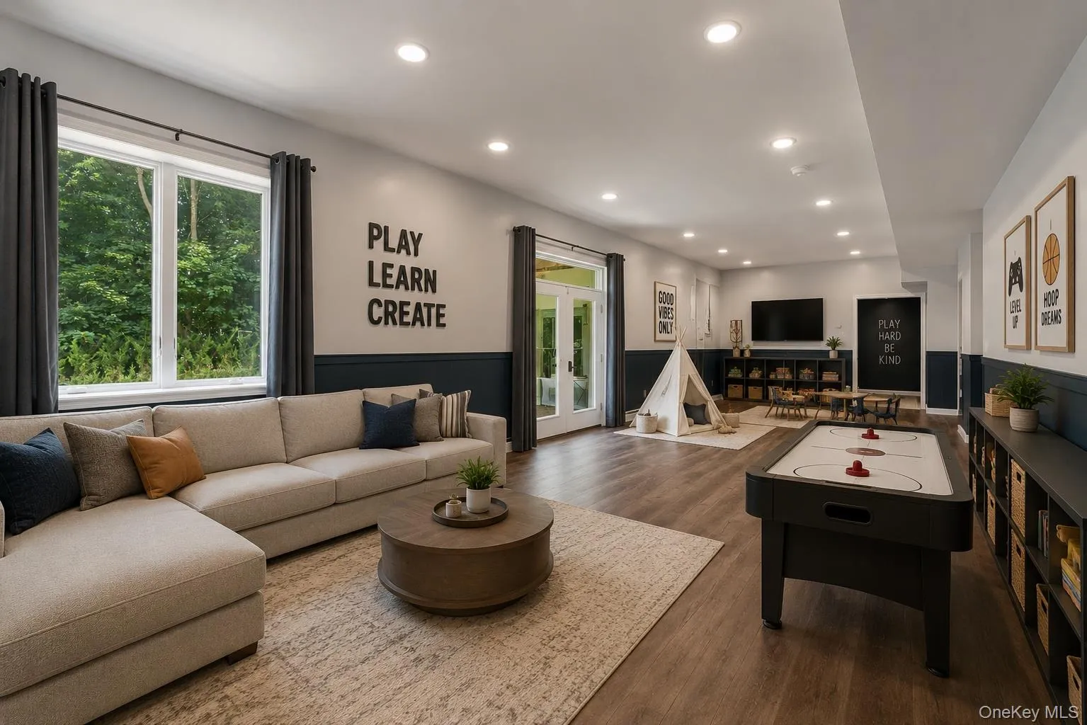 Recreation room in walk out basement Recreation room in walk out basement