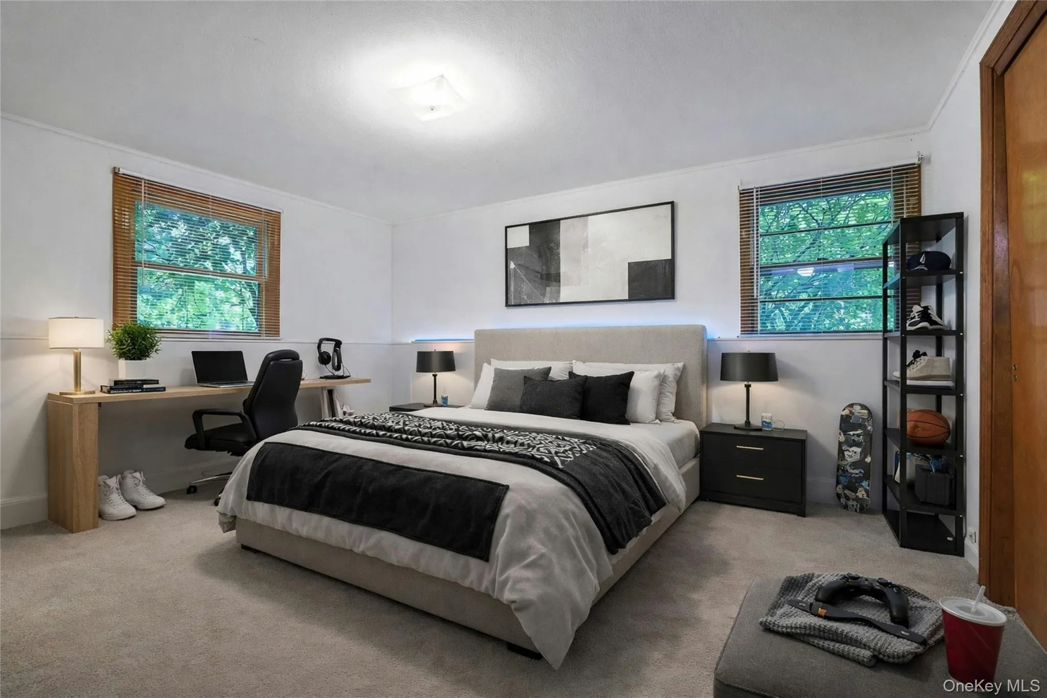 Virtually Staged and wonderful look for the lower level bedroom. Virtually Staged and wonderful look for the lower level bedroom.