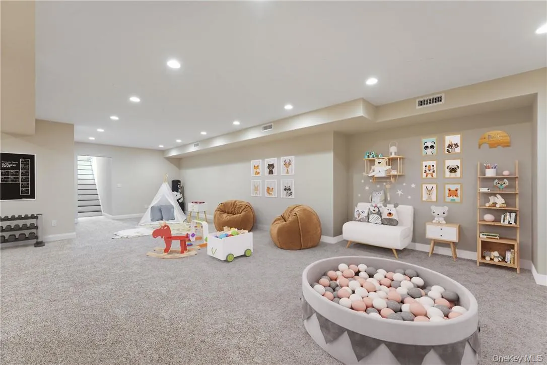 Abundance of space in your lower level playroom Abundance of space in your lower level playroom