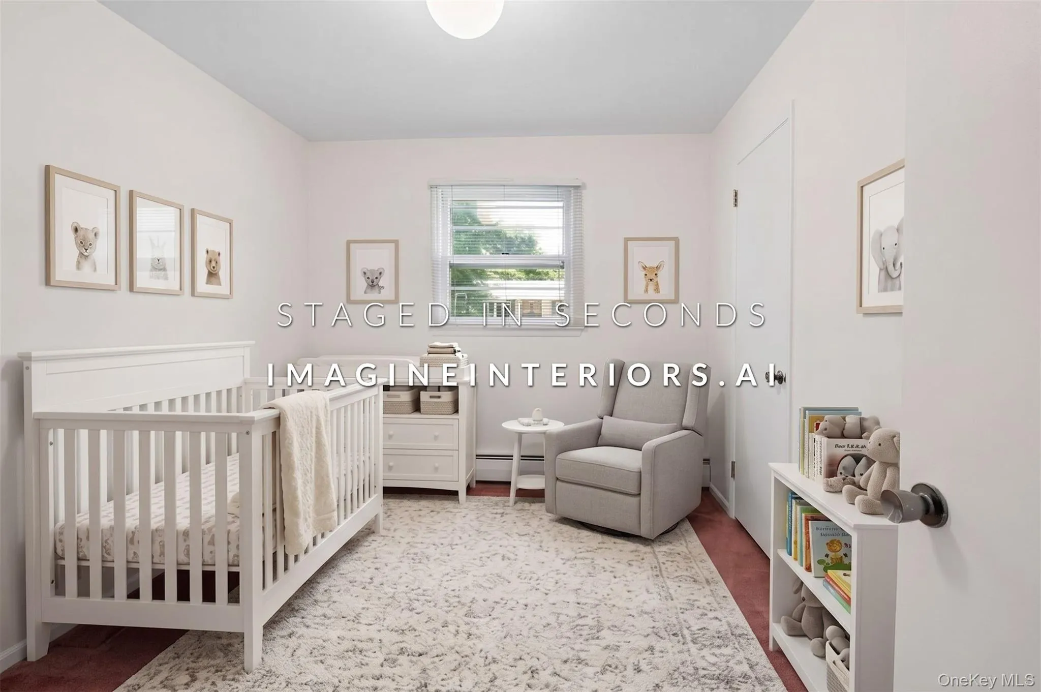 Virtually staged bedroom. Virtually staged bedroom.