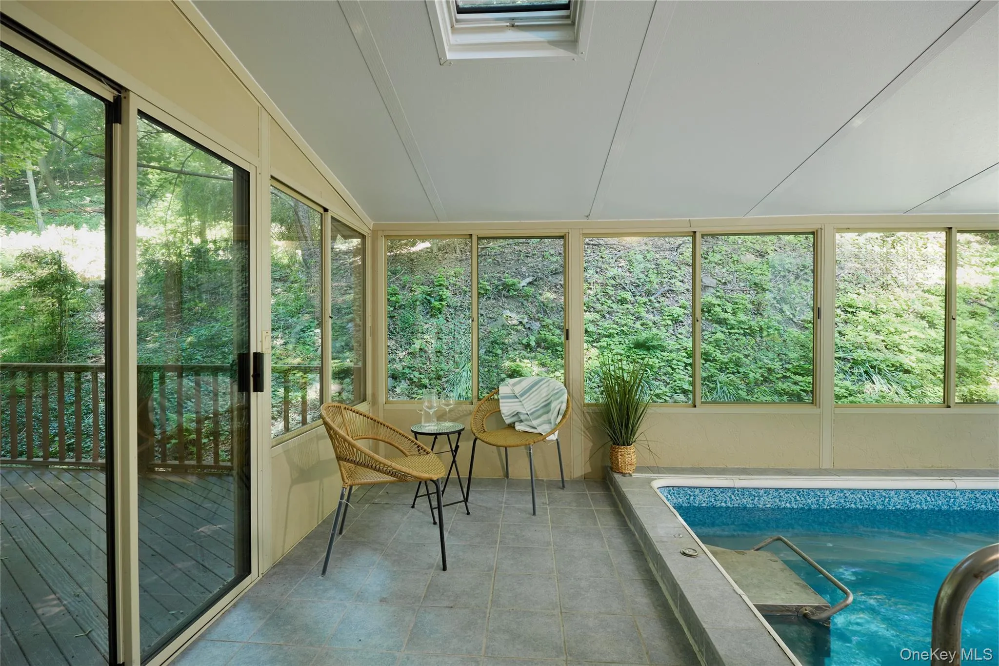 Indoor pool sitting area Indoor pool sitting area