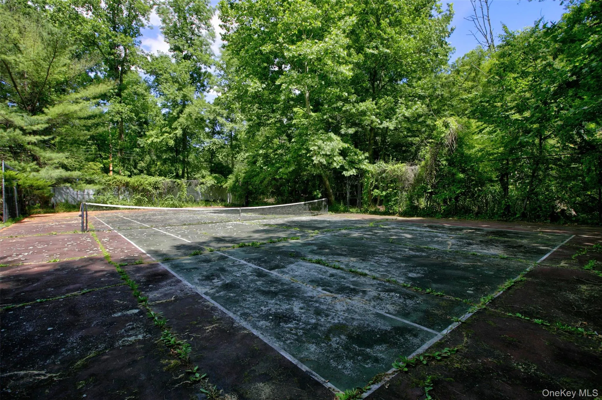 Tennis court in its current condition. Tennis court in its current condition.