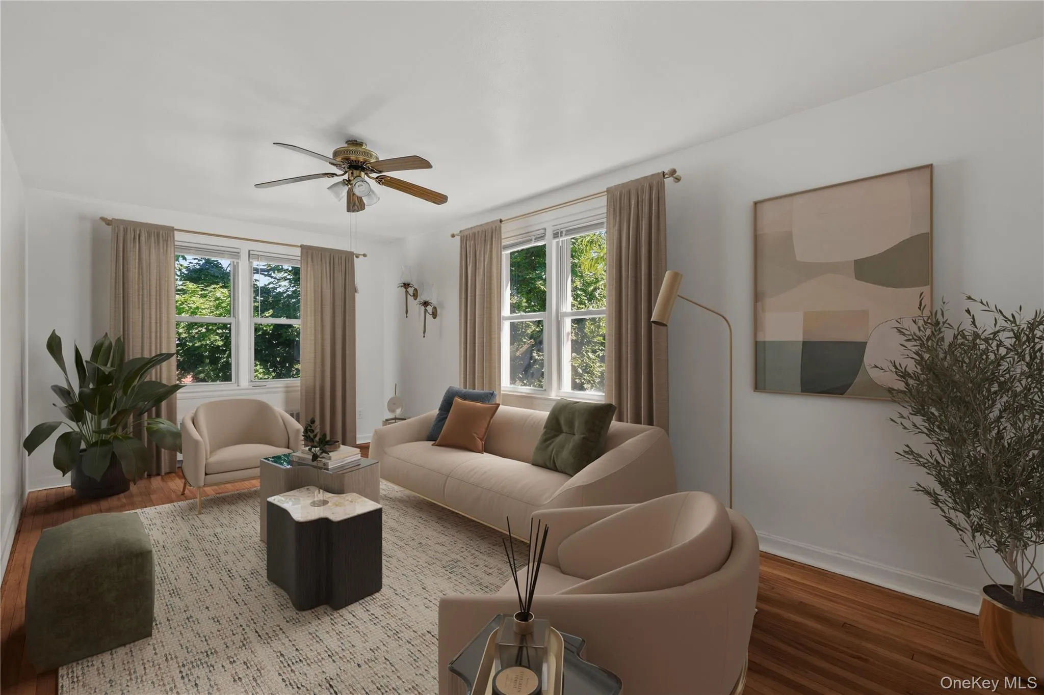 Virtually staged living room Virtually staged living room