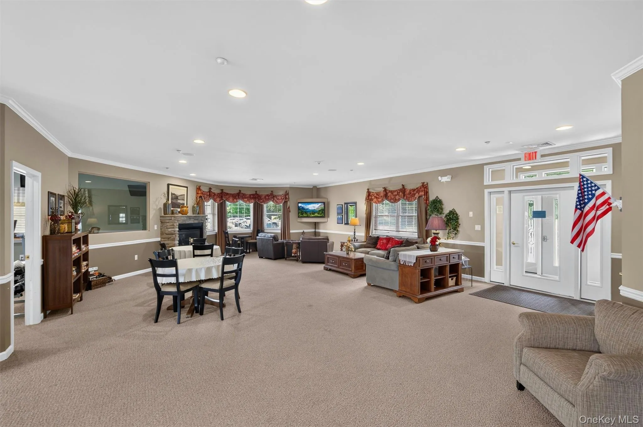 Inside of the clubhouse where you can socialize with your neighbors or reserve and host private gatherings. Inside of the clubhouse where you can socialize with your neighbors or reserve and host private gatherings.