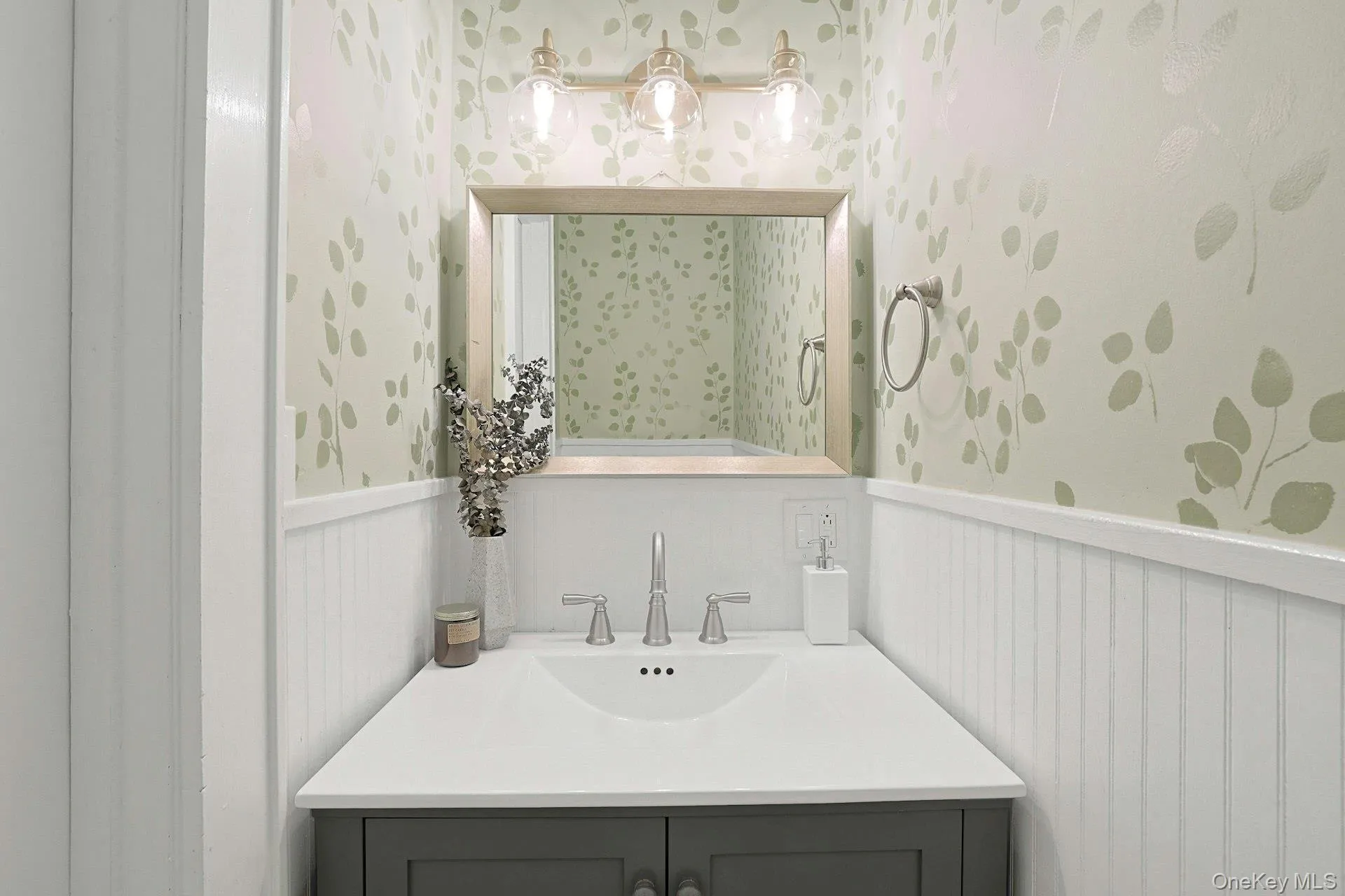 Powder room on first floor. Powder room on first floor.