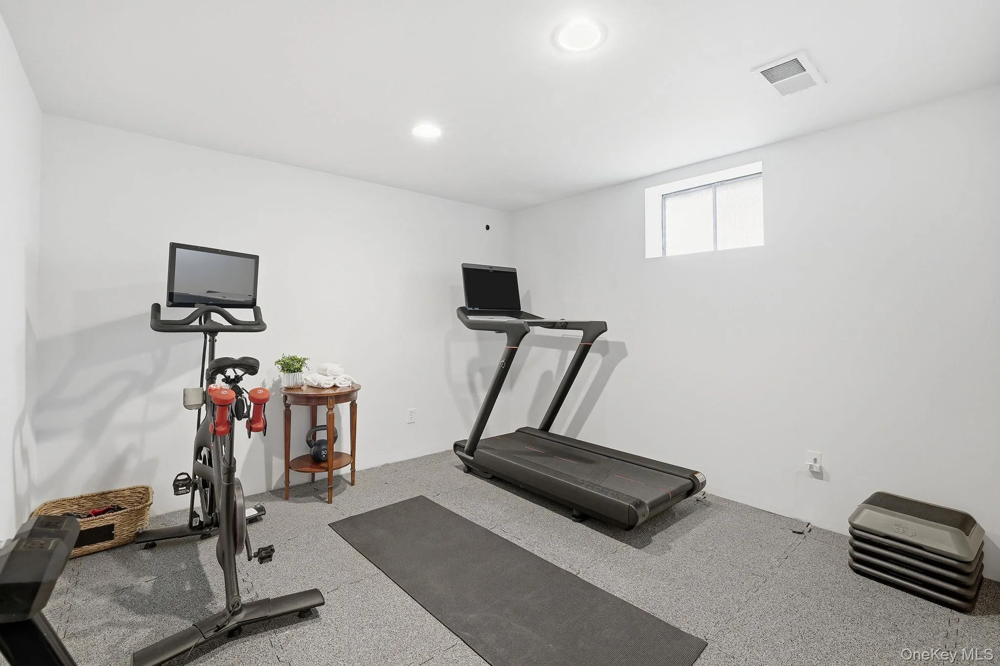 Lower level home gym Lower level home gym