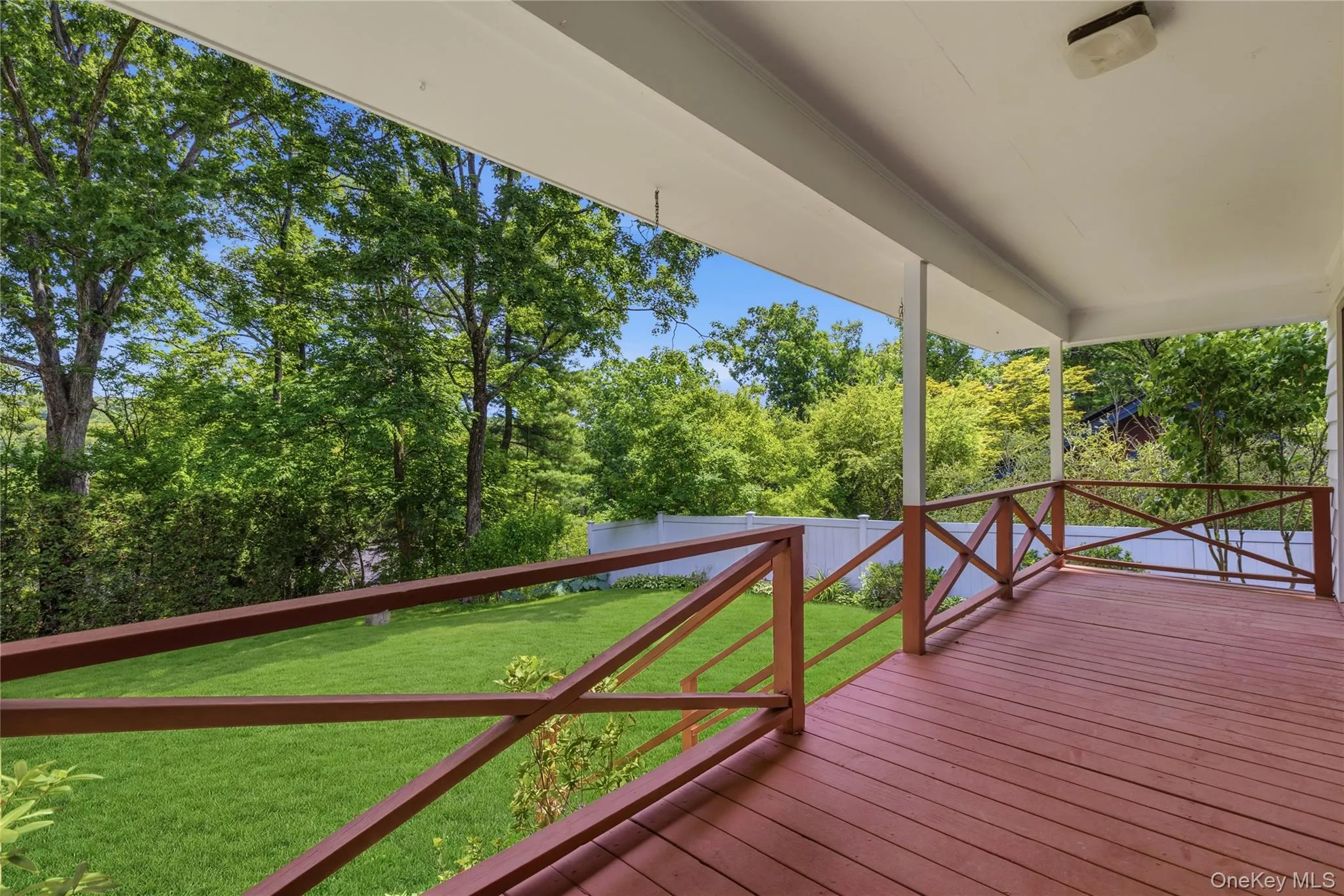 Back deck overlooking backyard Back deck overlooking backyard