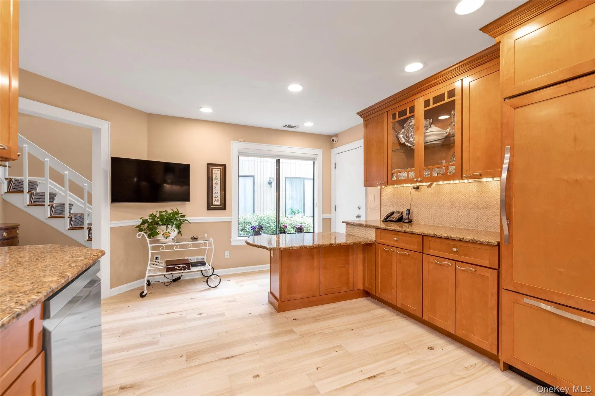 Light tile flooring complements the warm-toned walls Light tile flooring complements the warm-toned walls