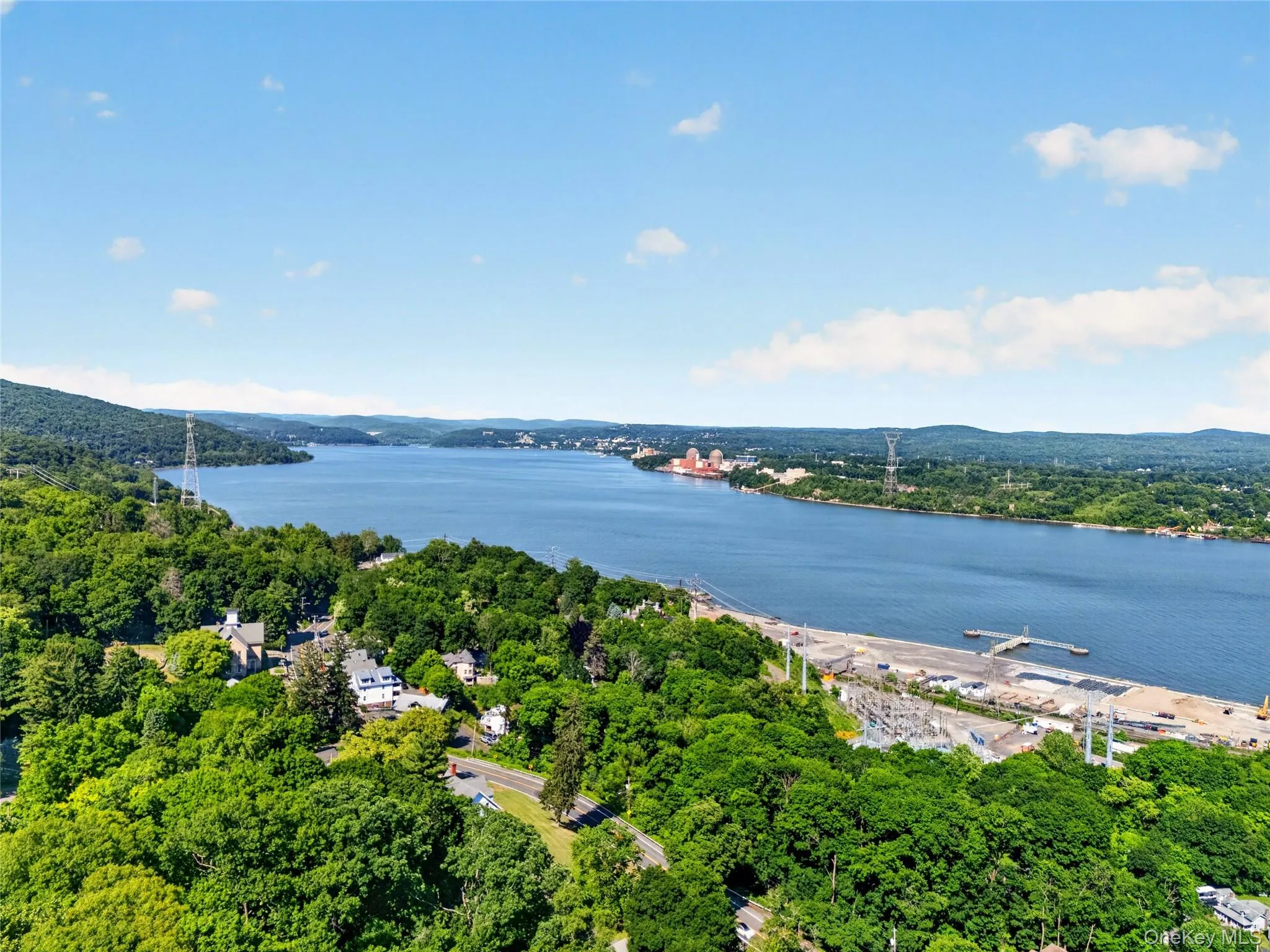 Aerial view of the hudson river Aerial view of the hudson river