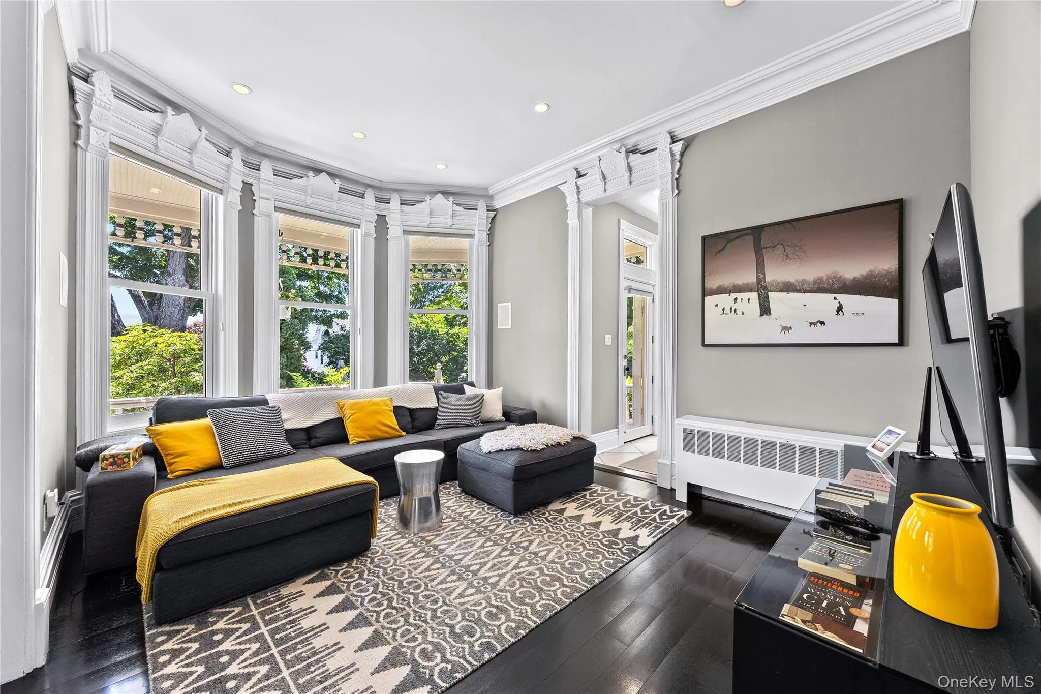Bay window with decorative trim detailing Bay window with decorative trim detailing