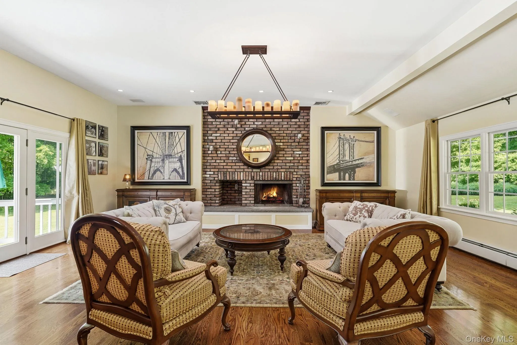 Massive floor to ceiling fireplace in the great room. Massive floor to ceiling fireplace in the great room.