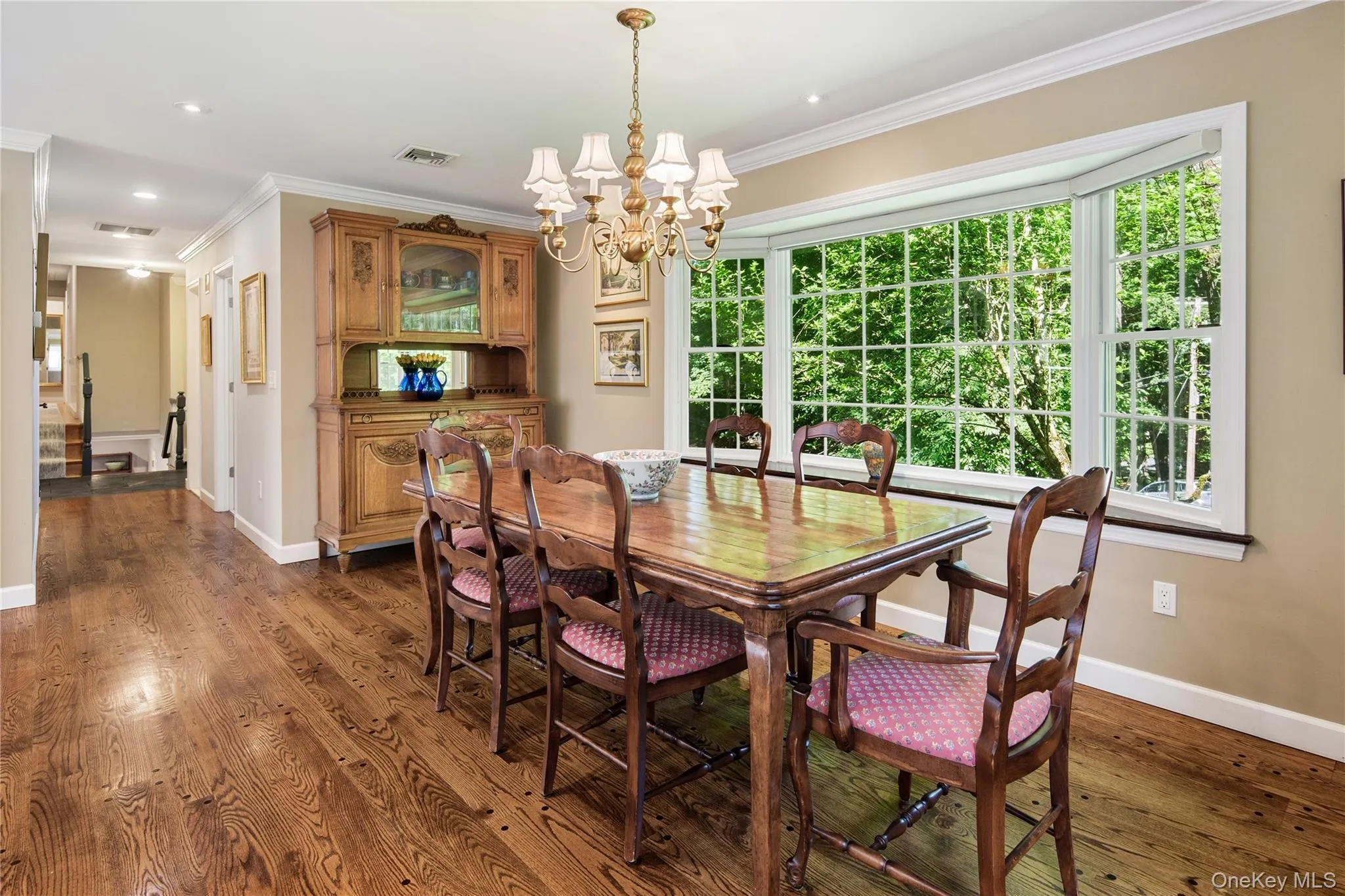 Dining area with bay window Dining area with bay window