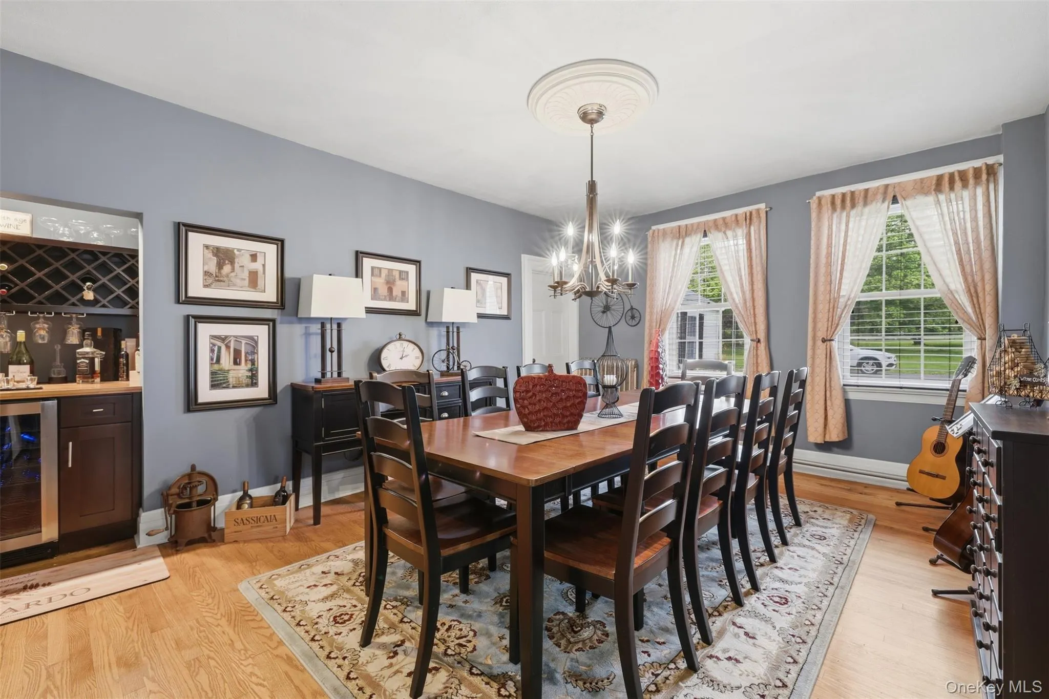 Formal dining room with built in bar and wine cooler Formal dining room with built in bar and wine cooler