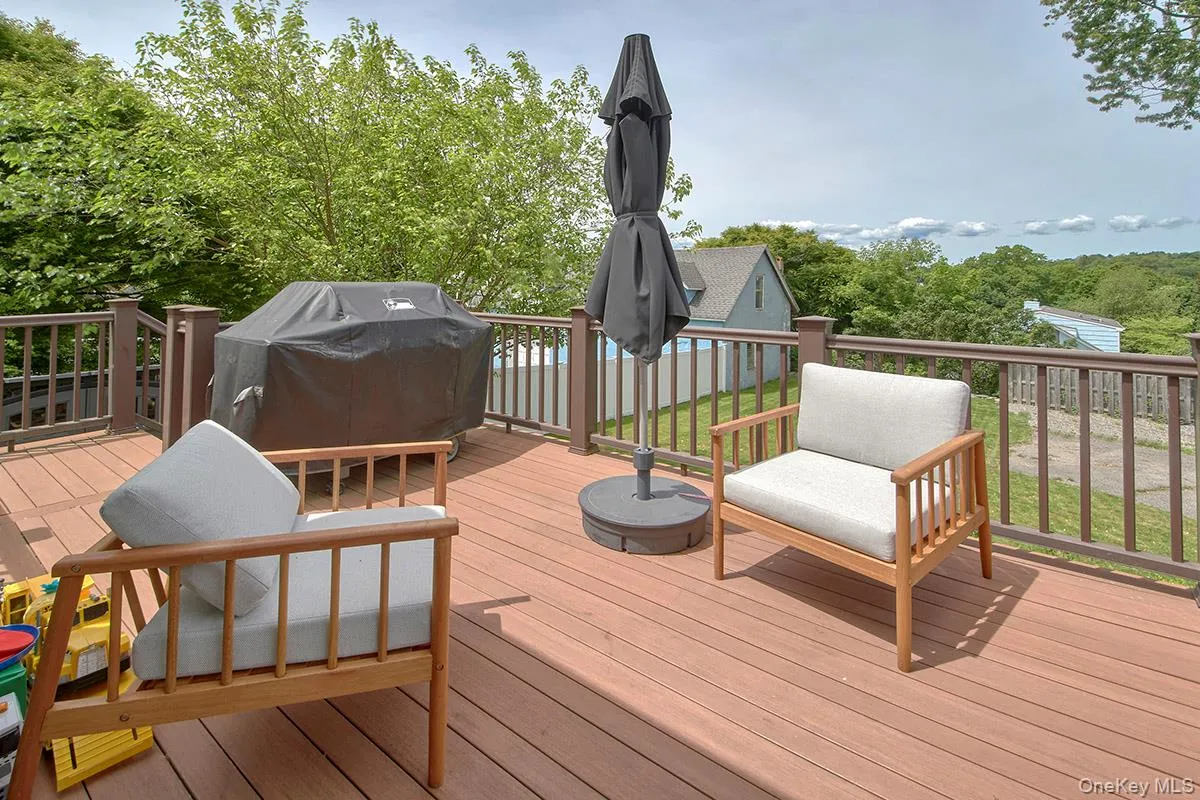 Deck with area for grilling Deck with area for grilling