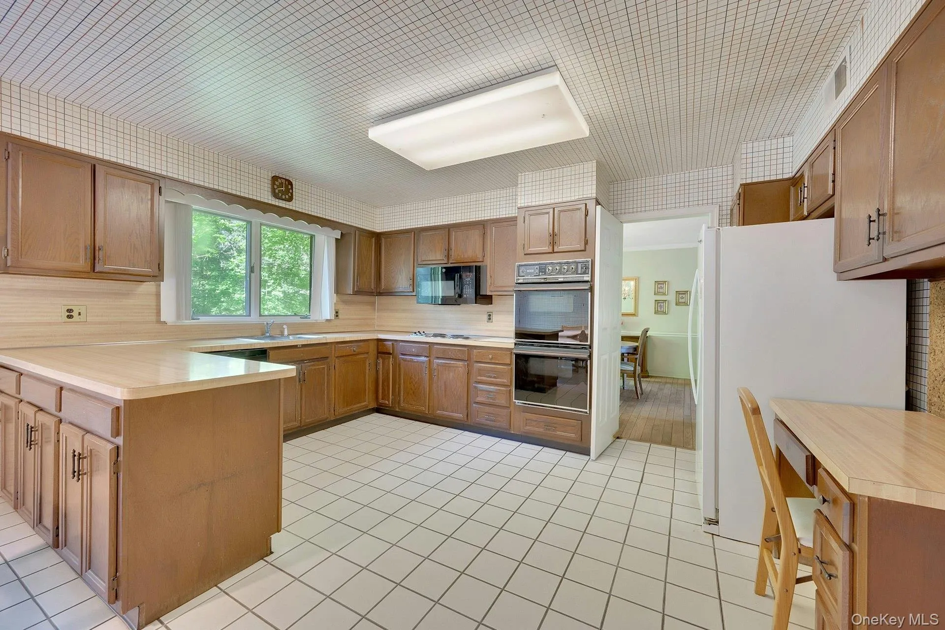 Functional desk area in kitchen. Functional desk area in kitchen.