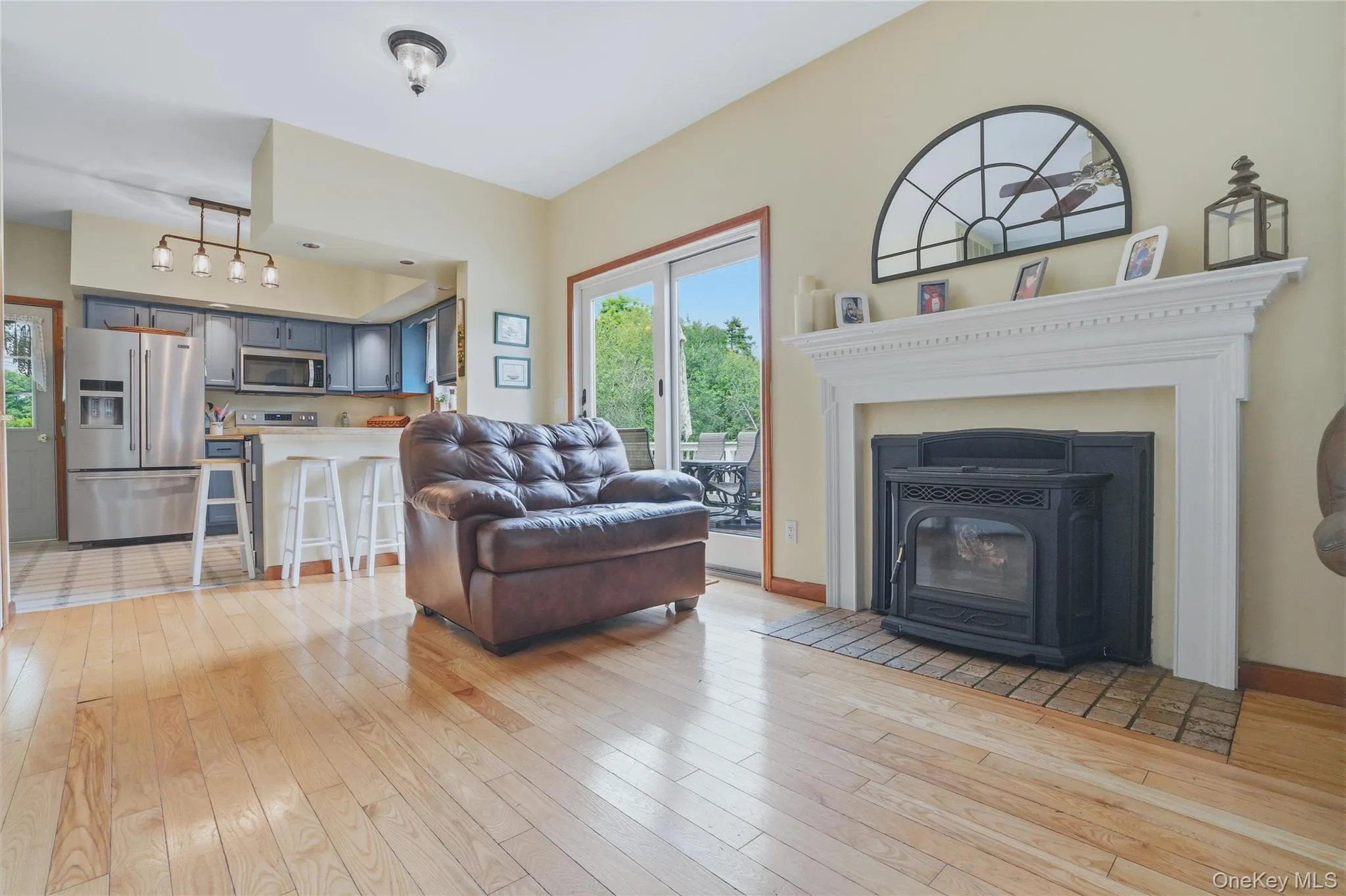 Living room with fireplace and wood floors Living room with fireplace and wood floors