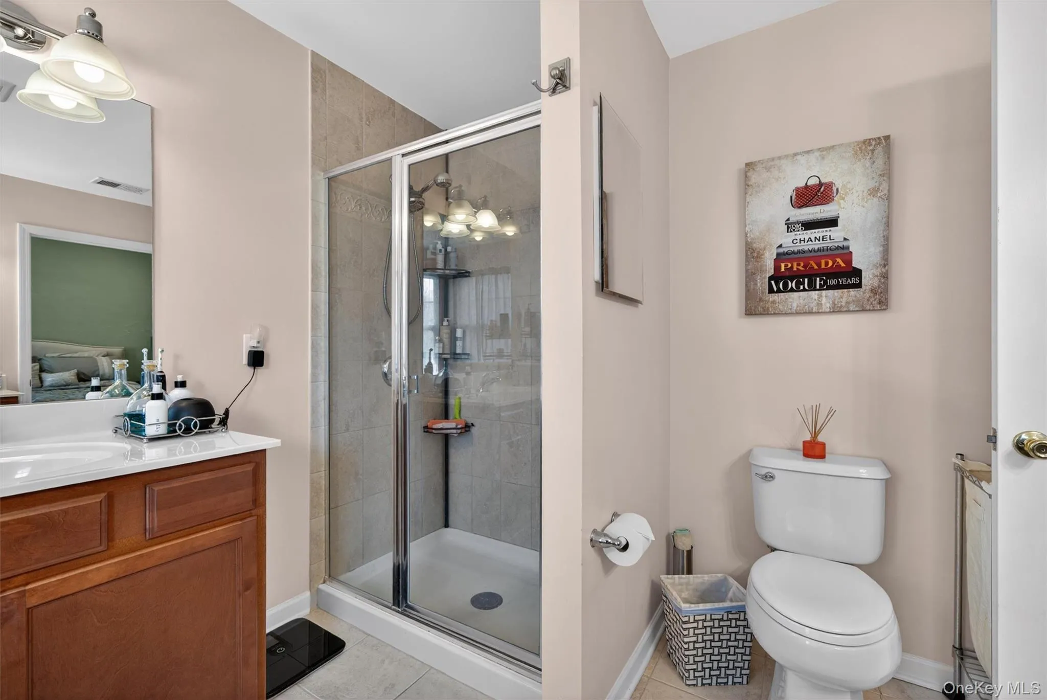 Primary bathroom with standing shower Primary bathroom with standing shower