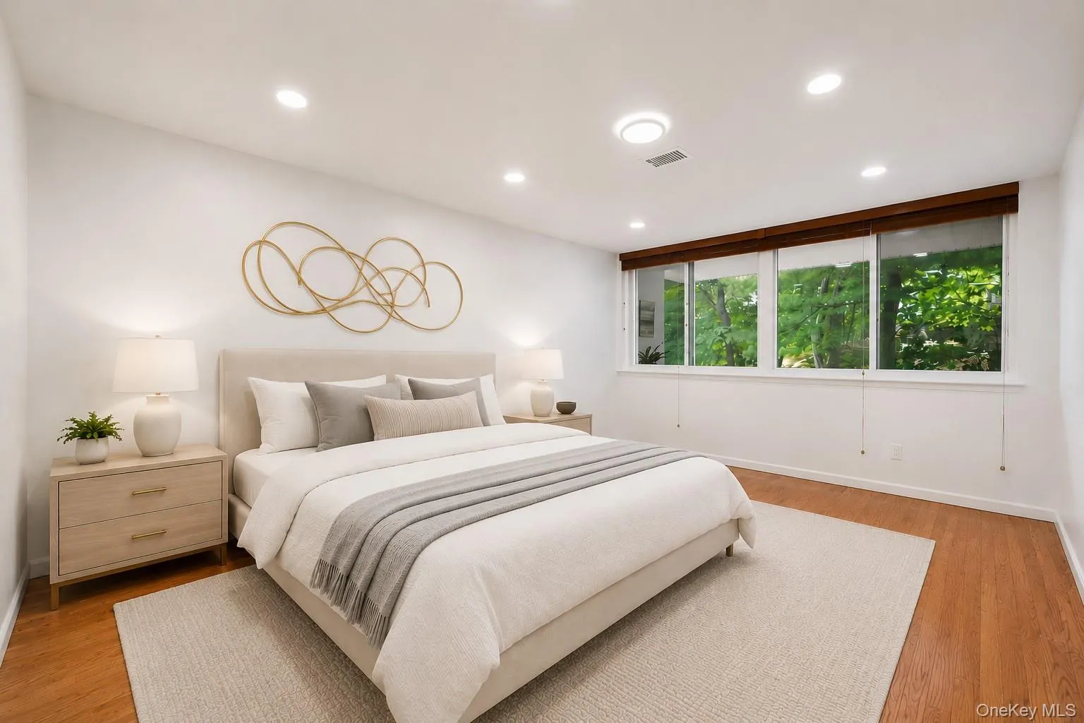*Virtually Staged* Primary Bedroom Features: Full Bath, Wall-to-Wall Windows, Walk-In Closet with Custom closet Design *Virtually Staged* Primary Bedroom Features: Full Bath, Wall-to-Wall Windows, Walk-In Closet with Custom closet Design