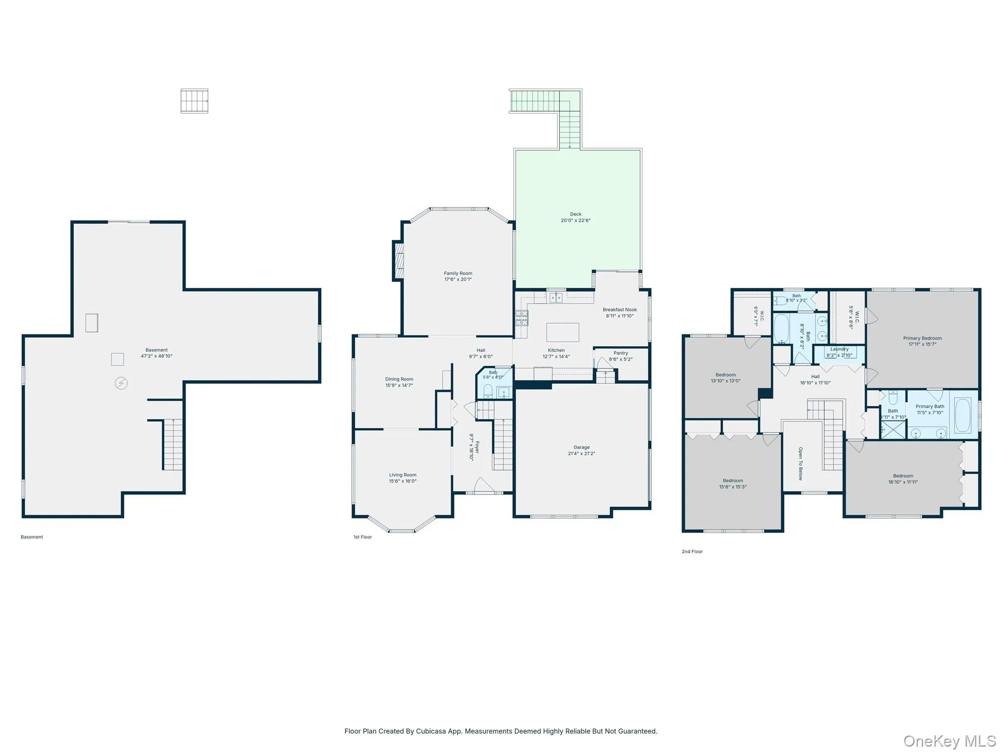 Floor plan showing the breakdown of all three floors Floor plan showing the breakdown of all three floors