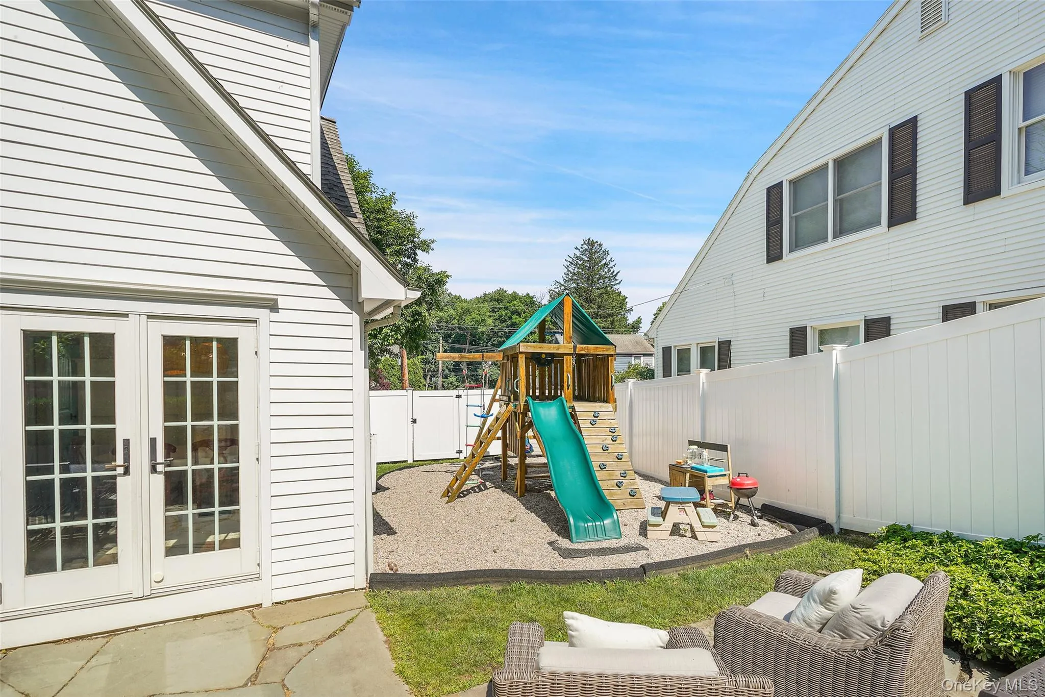 Playset on side of the house. Playset on side of the house.