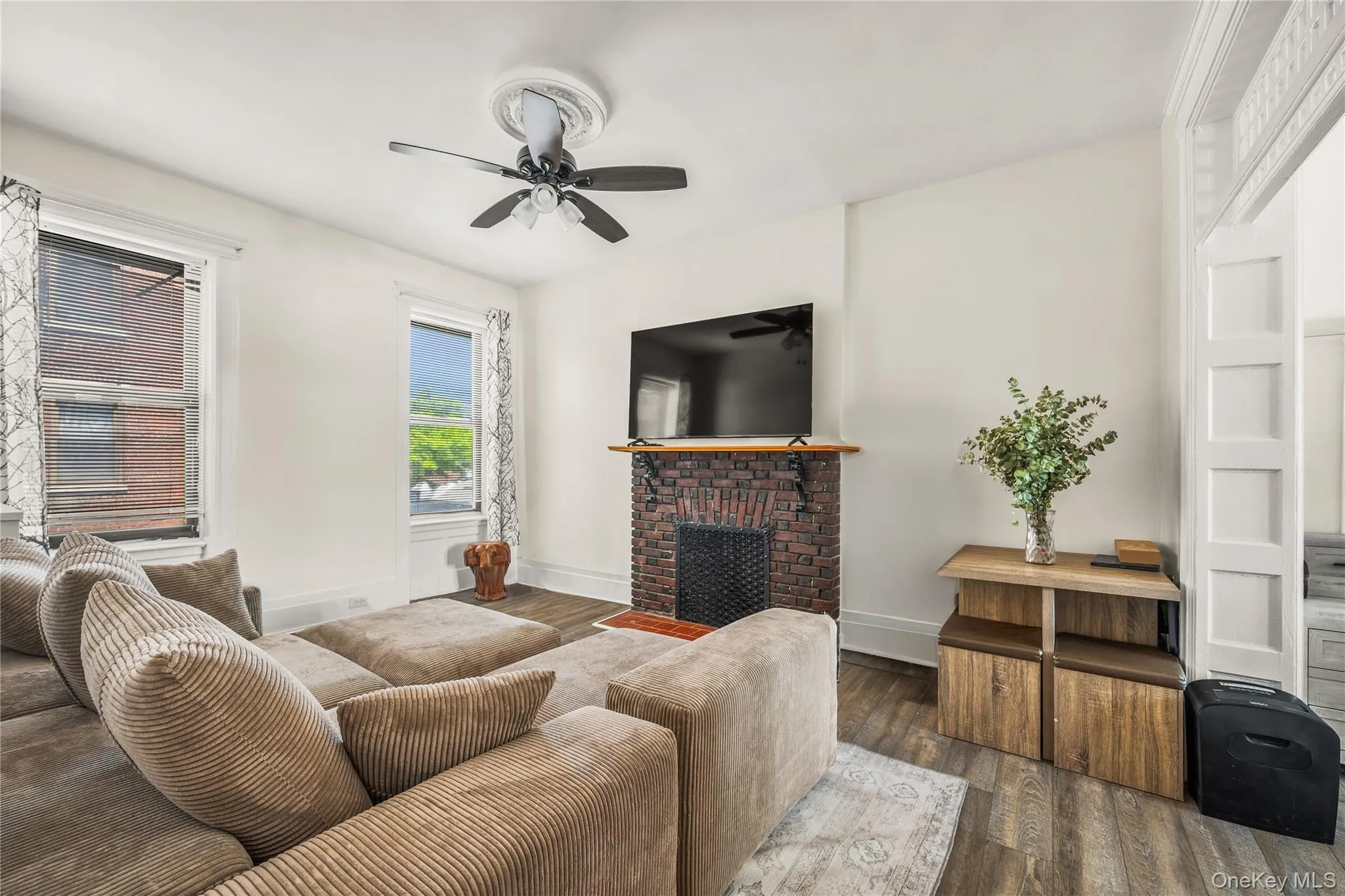 Living Room with Decorative Fireplace. Living Room with Decorative Fireplace.