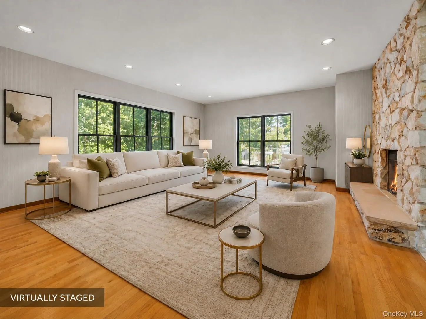 Virtually staged living room Virtually staged living room