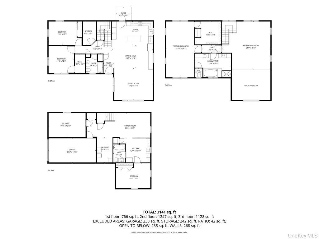 Floor Plan for 3 levels Floor Plan for 3 levels