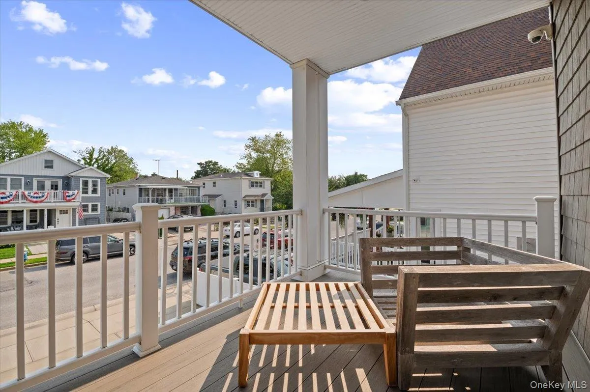 Deck with a residential view Deck with a residential view