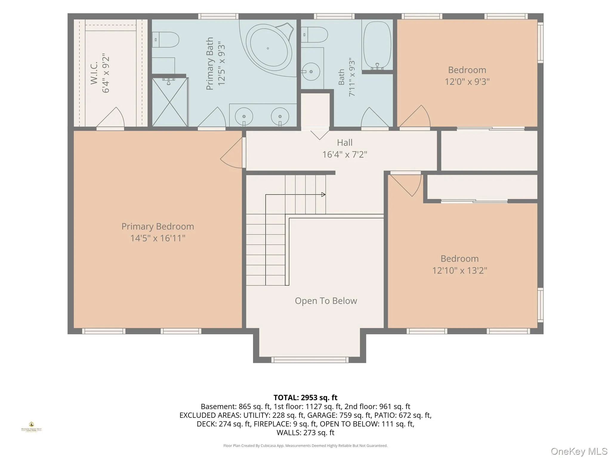 Bedroom level floor plan with dimensions Bedroom level floor plan with dimensions