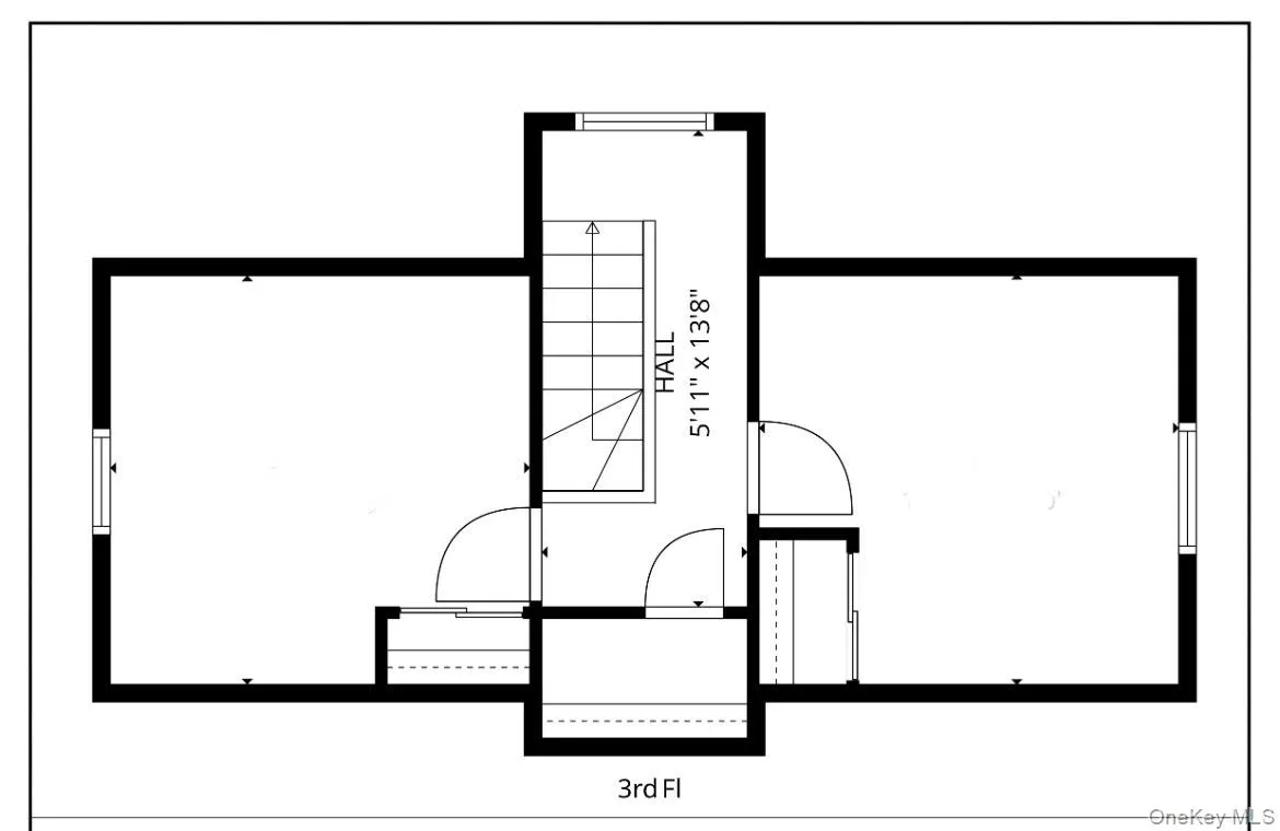 Attic space area with potential for two rooms. Attic space area with potential for two rooms.