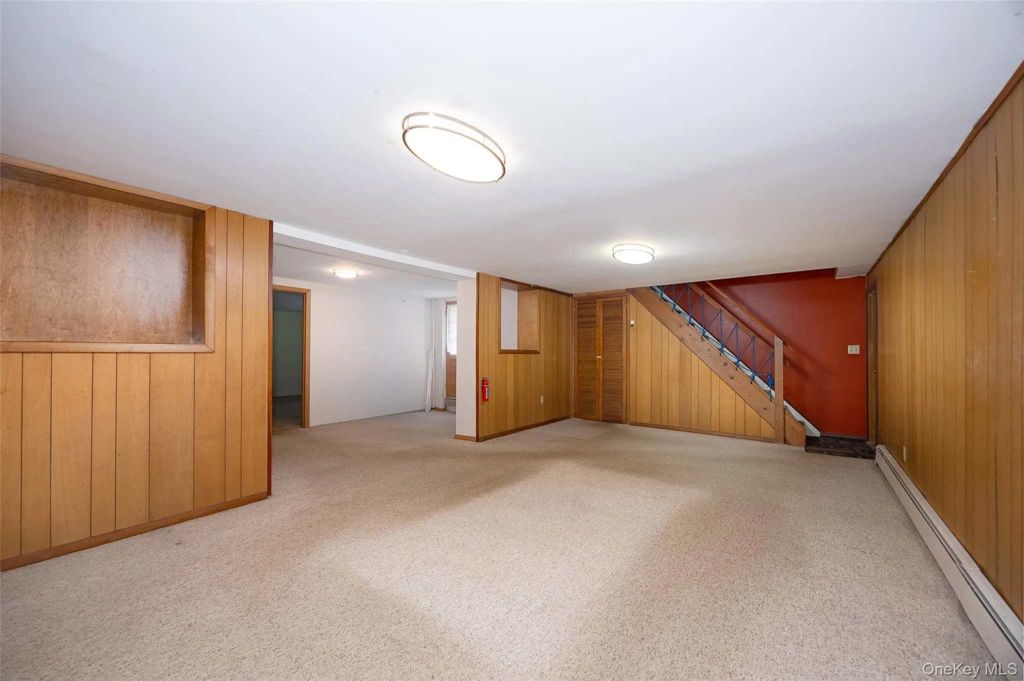 Large recreation room with washer and dryer Large recreation room with washer and dryer