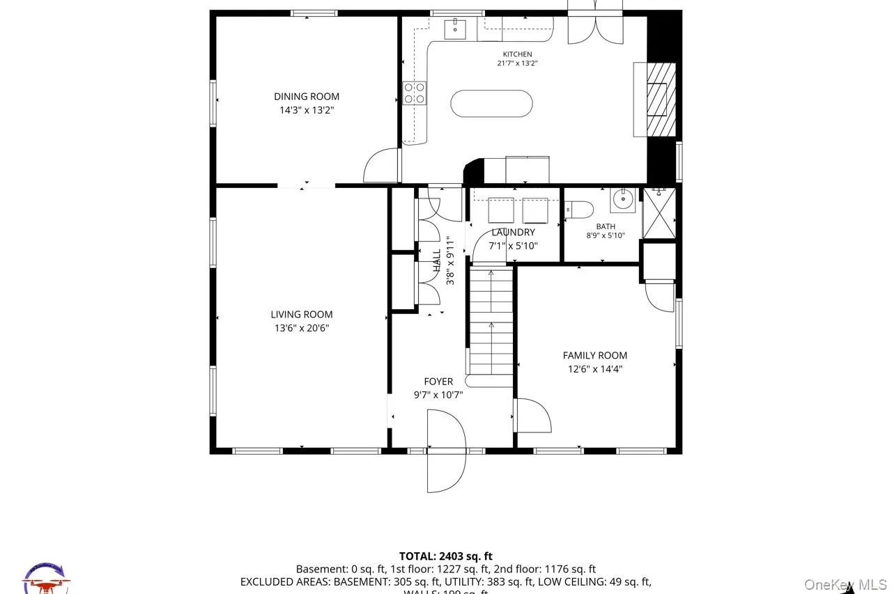 First Floor, measured at 1,227 sq. ft. First Floor, measured at 1,227 sq. ft.