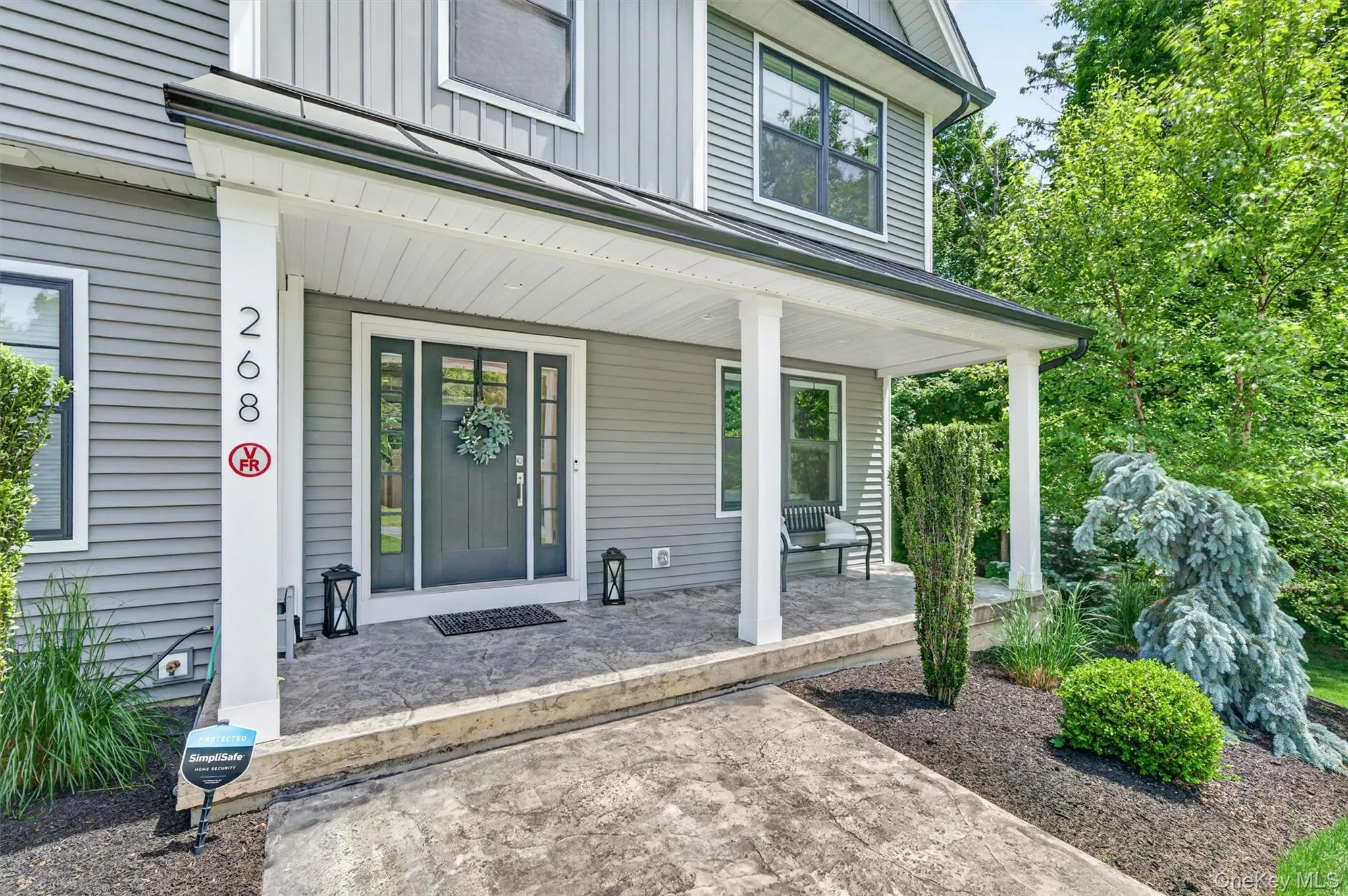 Gray horizontal siding exterior with white trim Gray horizontal siding exterior with white trim