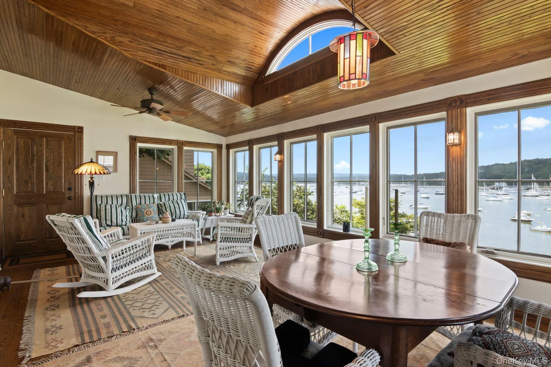 Sunroom with panoramic year-round harbor vistas Sunroom with panoramic year-round harbor vistas