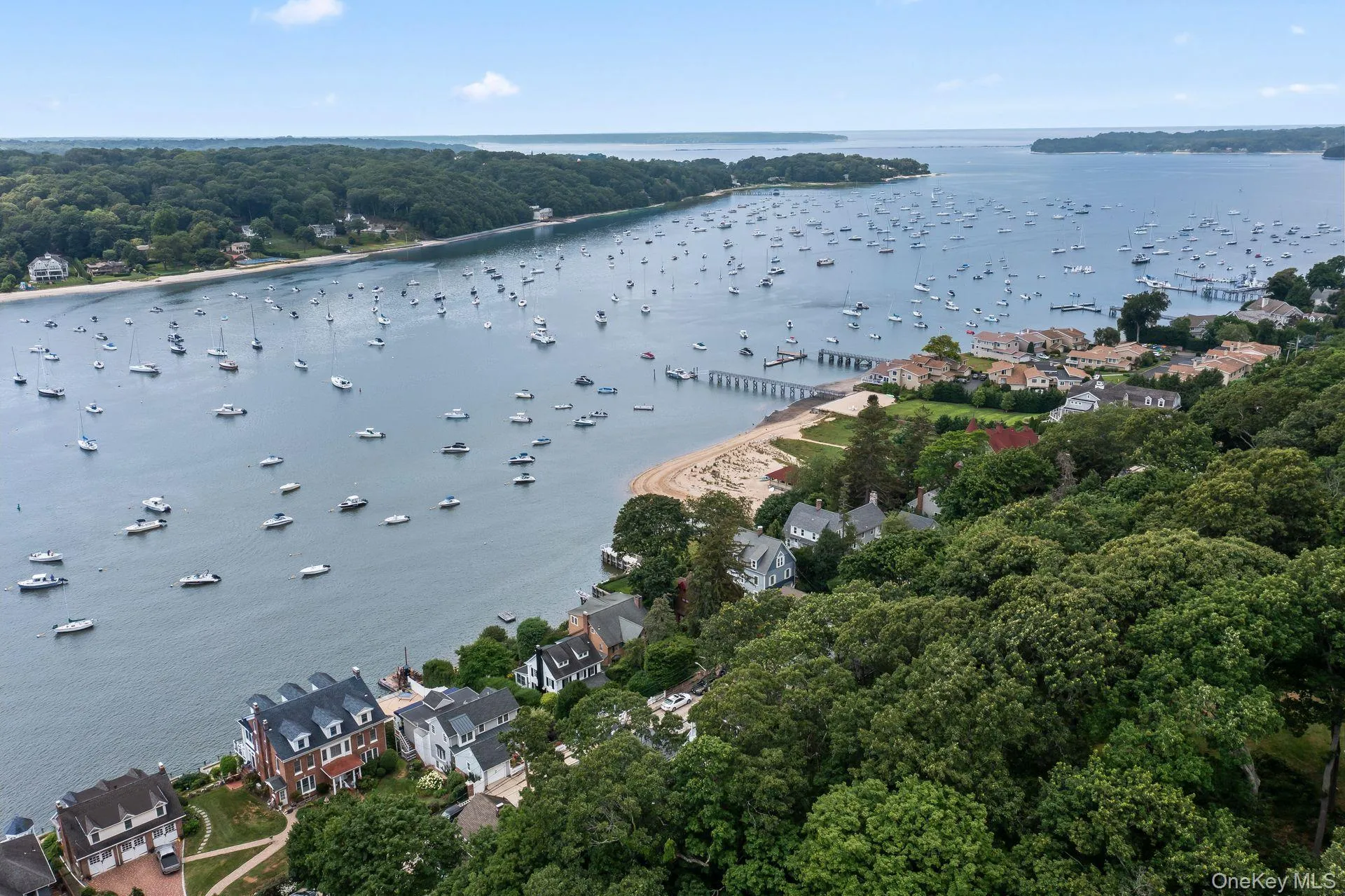 Bird's-eye view of Northport Harbor and surrounding coastline Bird's-eye view of Northport Harbor and surrounding coastline