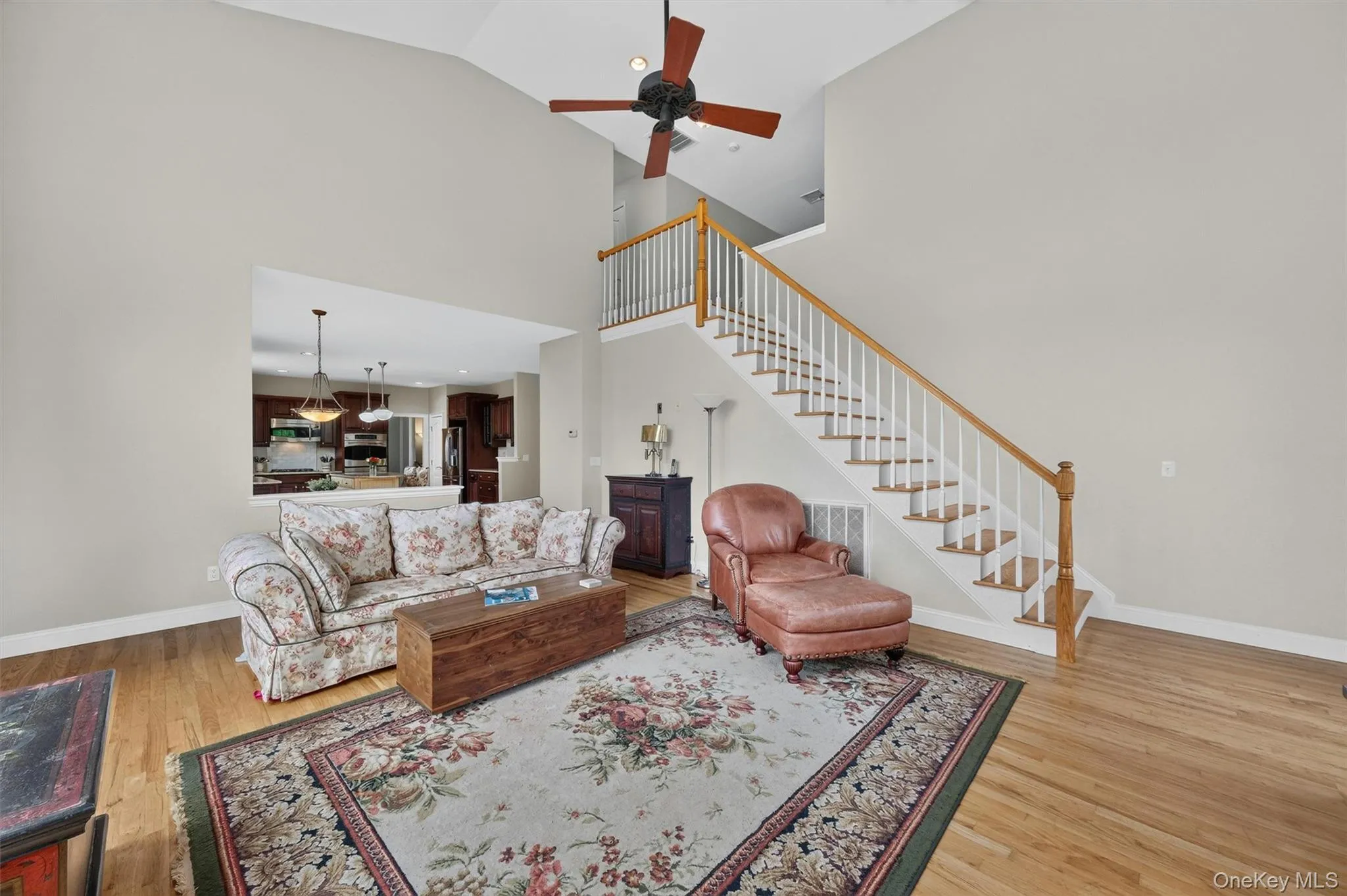 Second staircase to family room Second staircase to family room