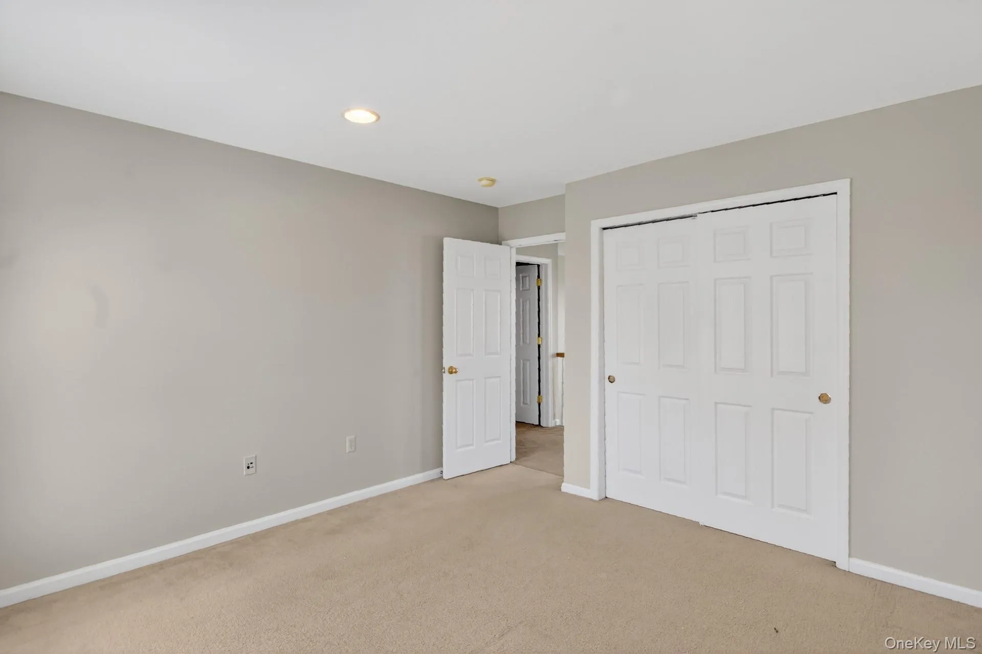 Neutral-toned carpeting paired with light gray walls Neutral-toned carpeting paired with light gray walls