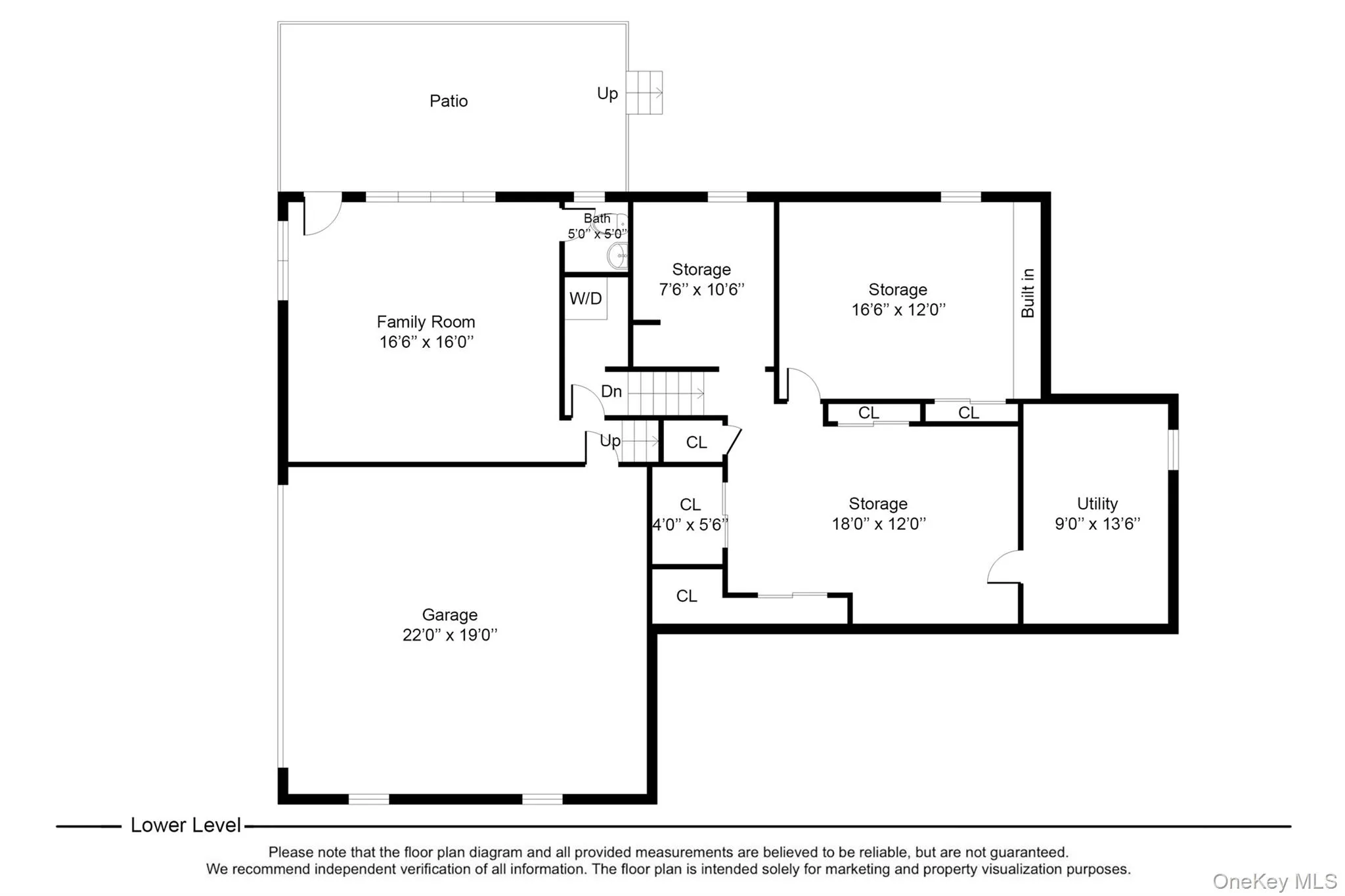 Floor plan illustrates 1st lower level showing laundry, garage, family room and steps down to 2nd LL with several storage rooms including a Cedar Closet and Mechanical Room. Floor plan illustrates 1st lower level showing laundry, garage, family room and steps down to 2nd LL with several storage rooms including a Cedar Closet and Mechanical Room.