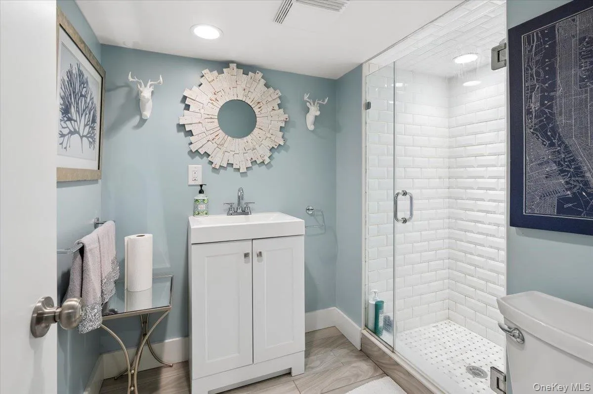 The lower level has a full newer bath. The lower level has a full newer bath.