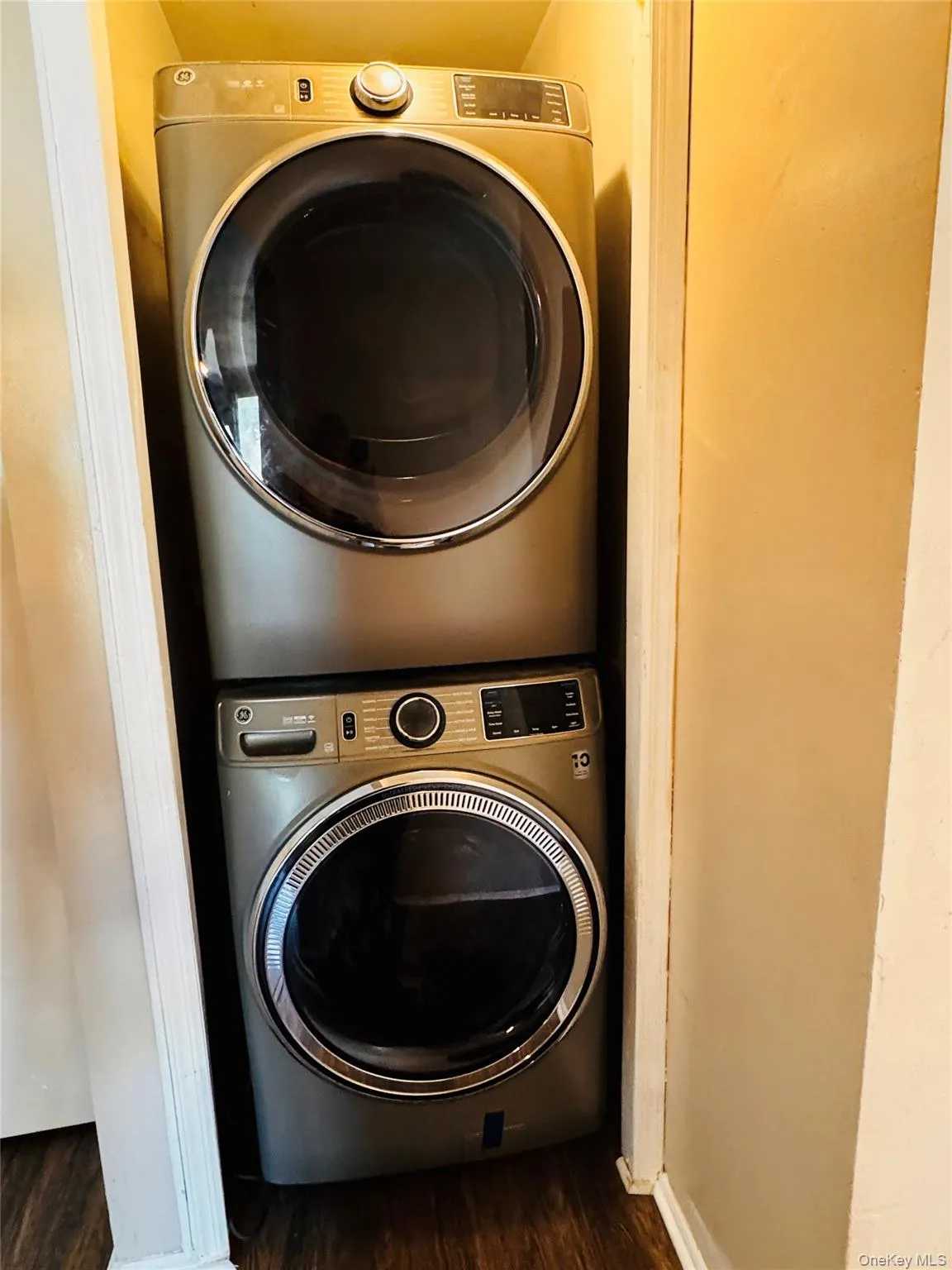 Stackable stainless steel washer and drier. Stackable stainless steel washer and drier.