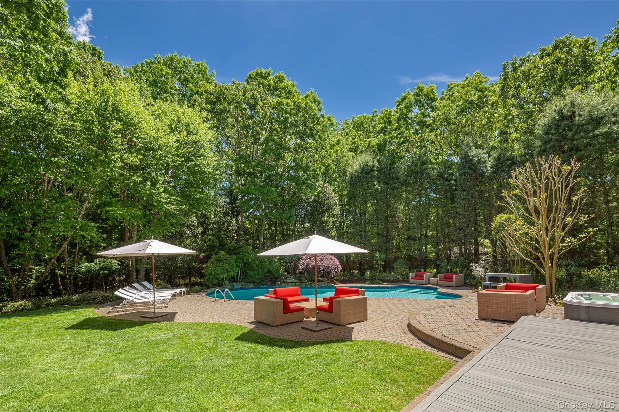 side yard with ample lounging areas side yard with ample lounging areas