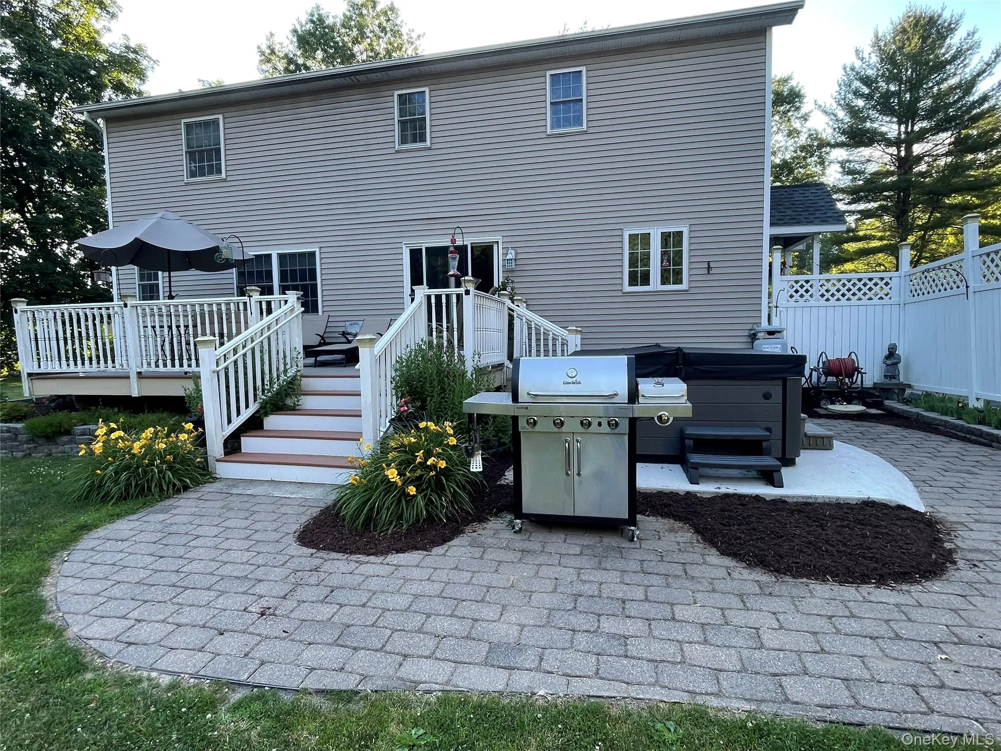 Pavers Hot Tub in back of home Pavers Hot Tub in back of home